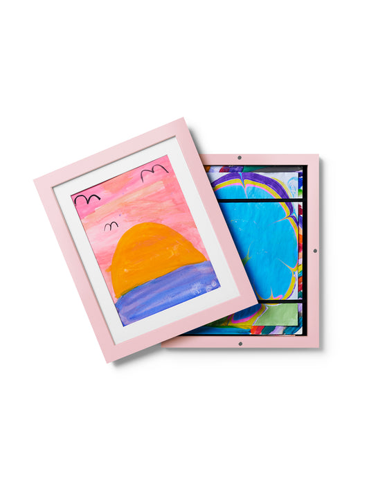 Kids Art Frame in Pink Solid Wood, 8.5x11 in | 22x28 cm