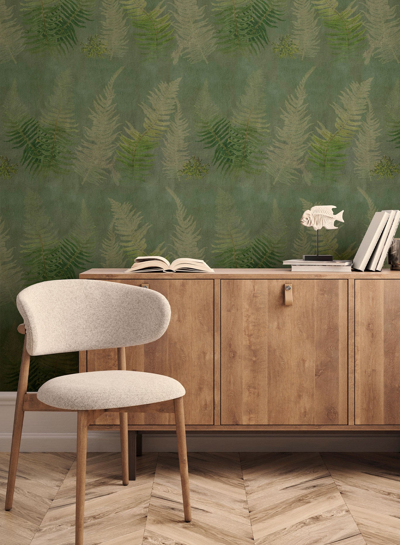 Sentier feuillu, Papier peint