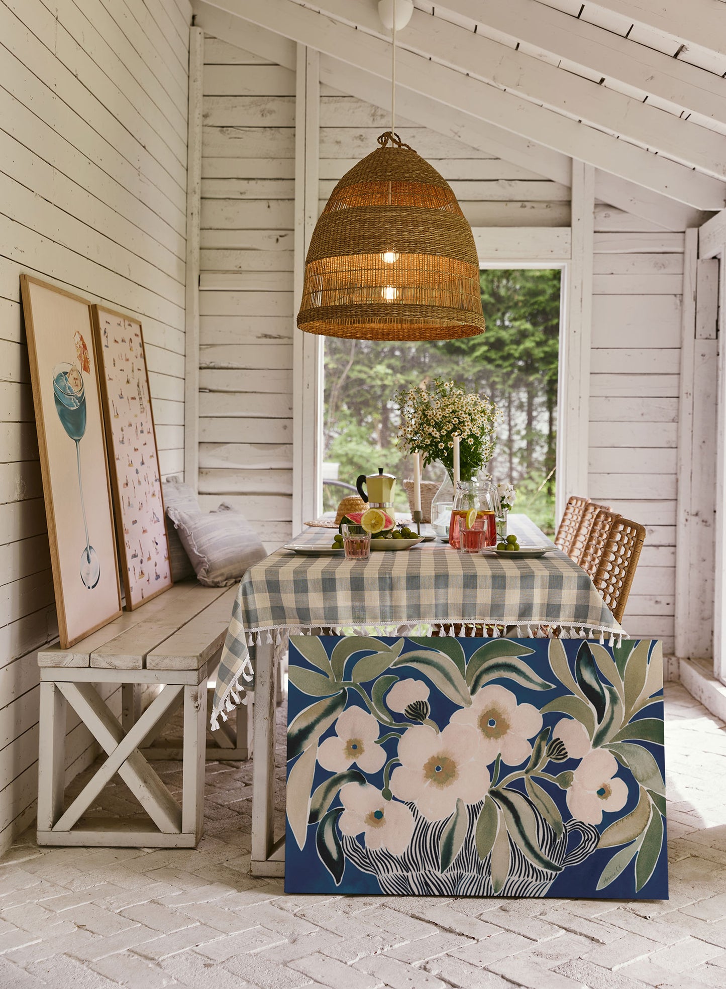 Pivoines en bleu, Affiche