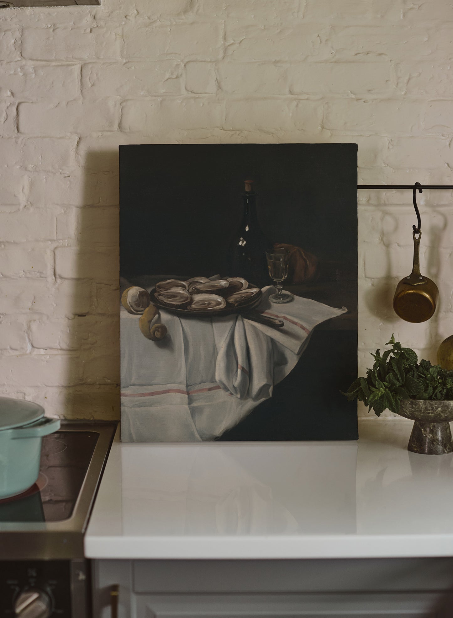 En demie-coquilles, Œuvre sur toile