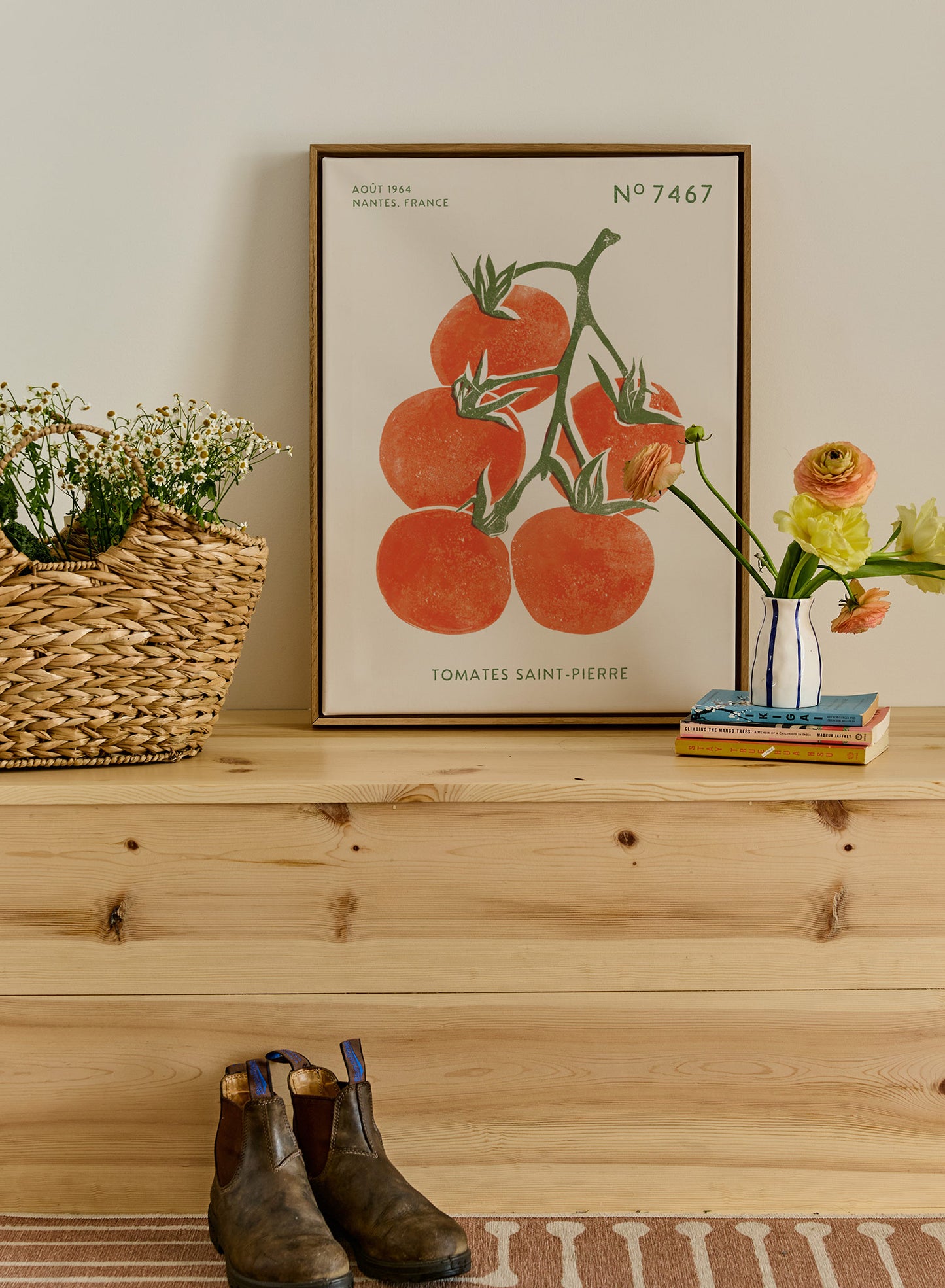 Block Print Tomatoes, Canvas