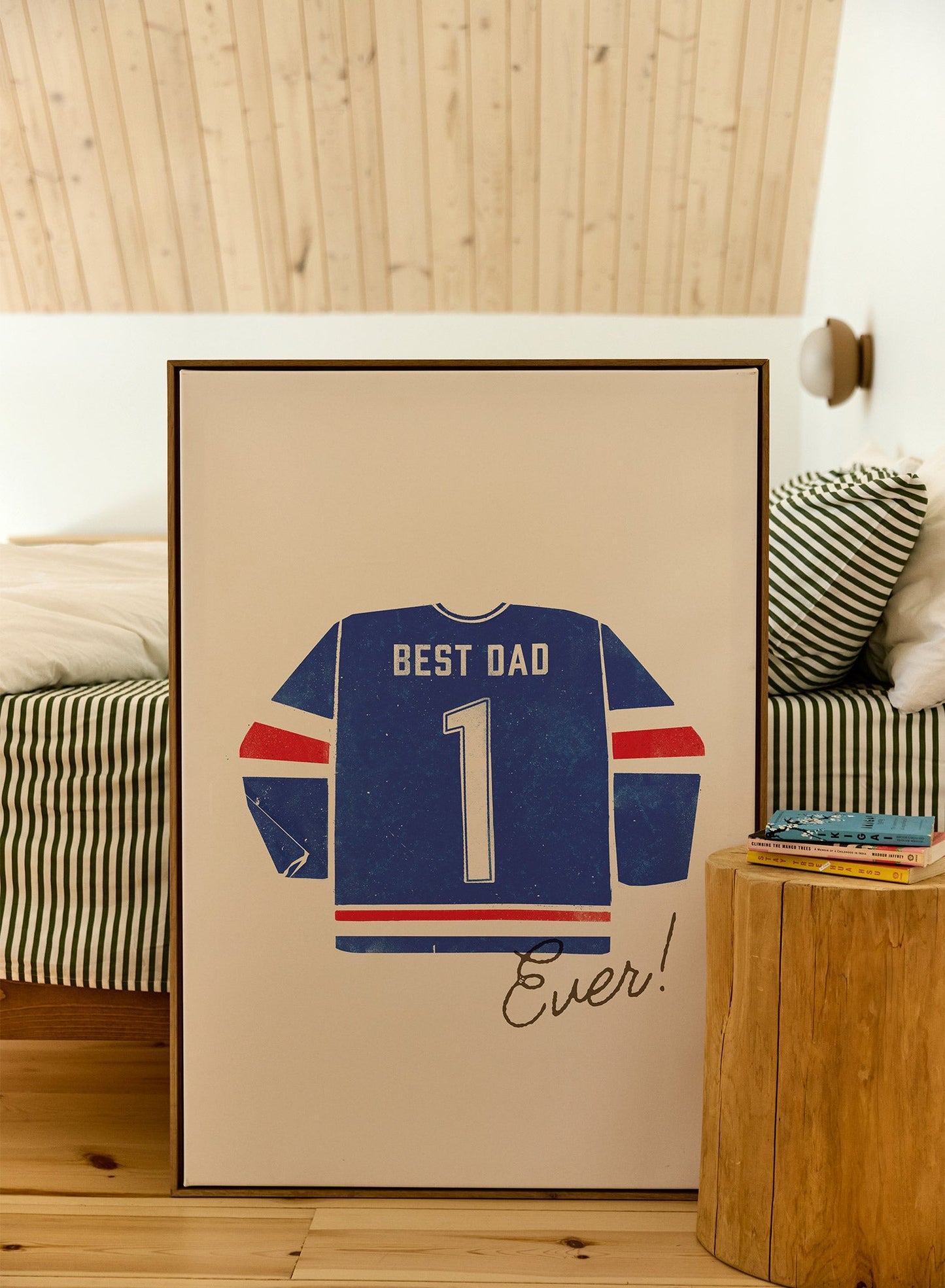 Best dad ever (en bleu et rouge), Œuvre sur toile
