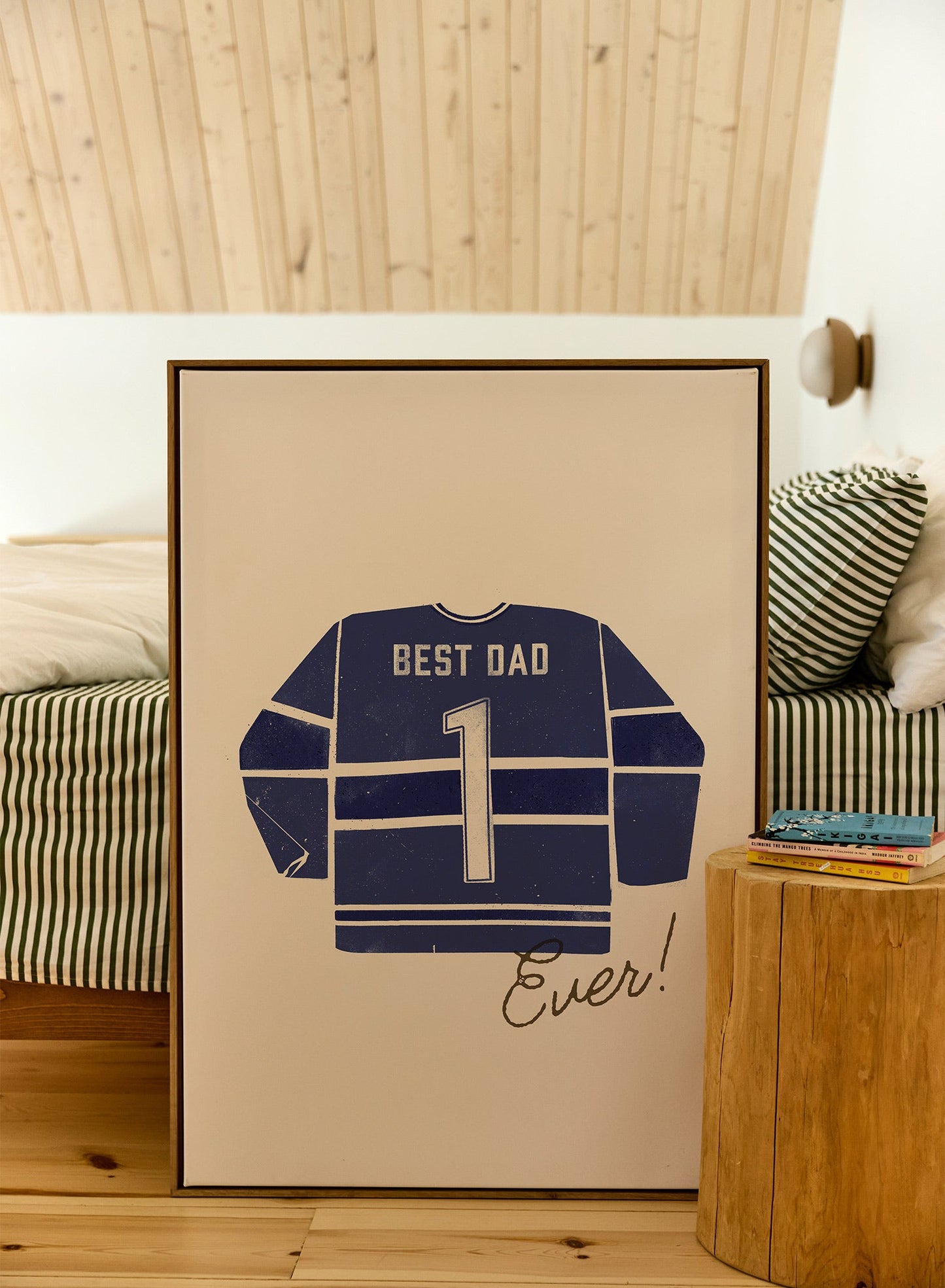 Best dad ever (en bleu et noir), Œuvre sur toile