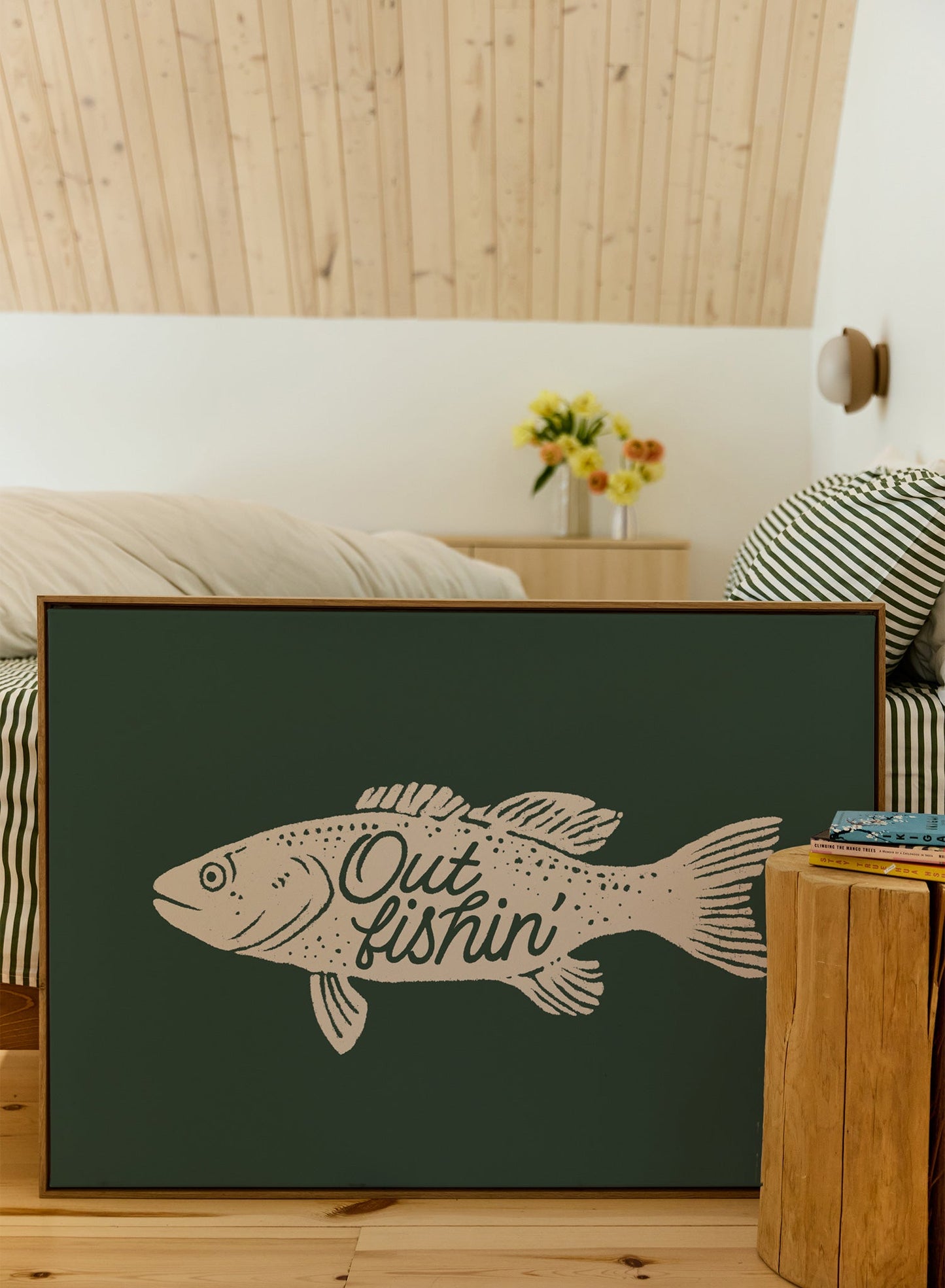 À la pêche, Œuvre sur toile