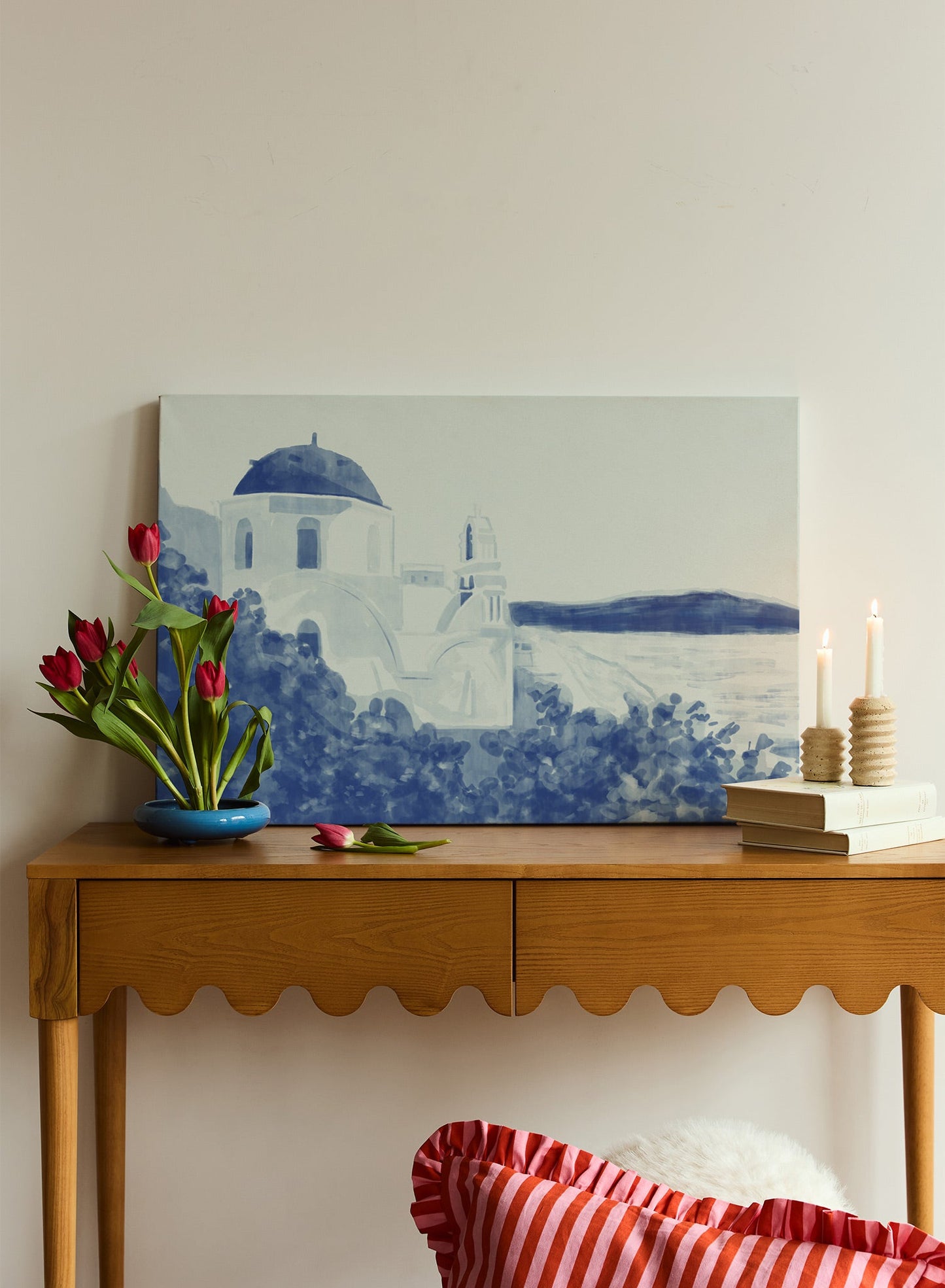 Souvenir de Santorin, Œuvre sur toile