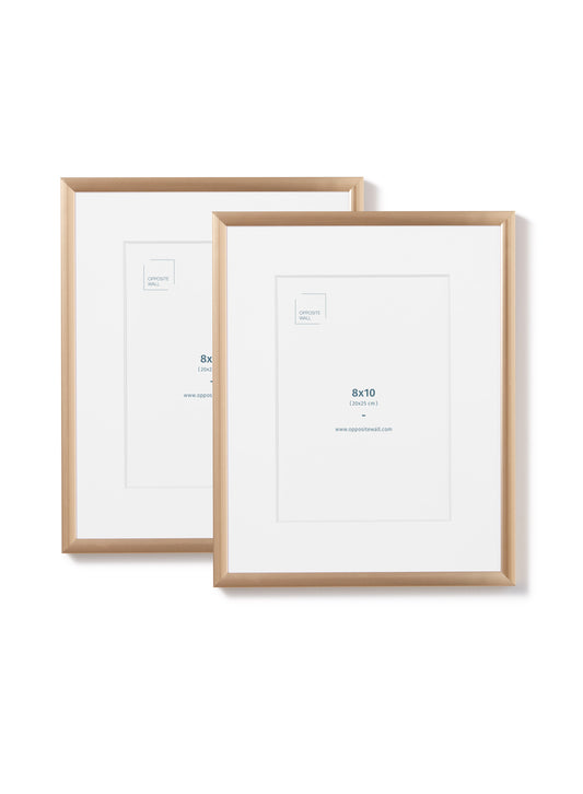 Gold Metal Frame (2 Pack), 8x10 in | 20x25 cm