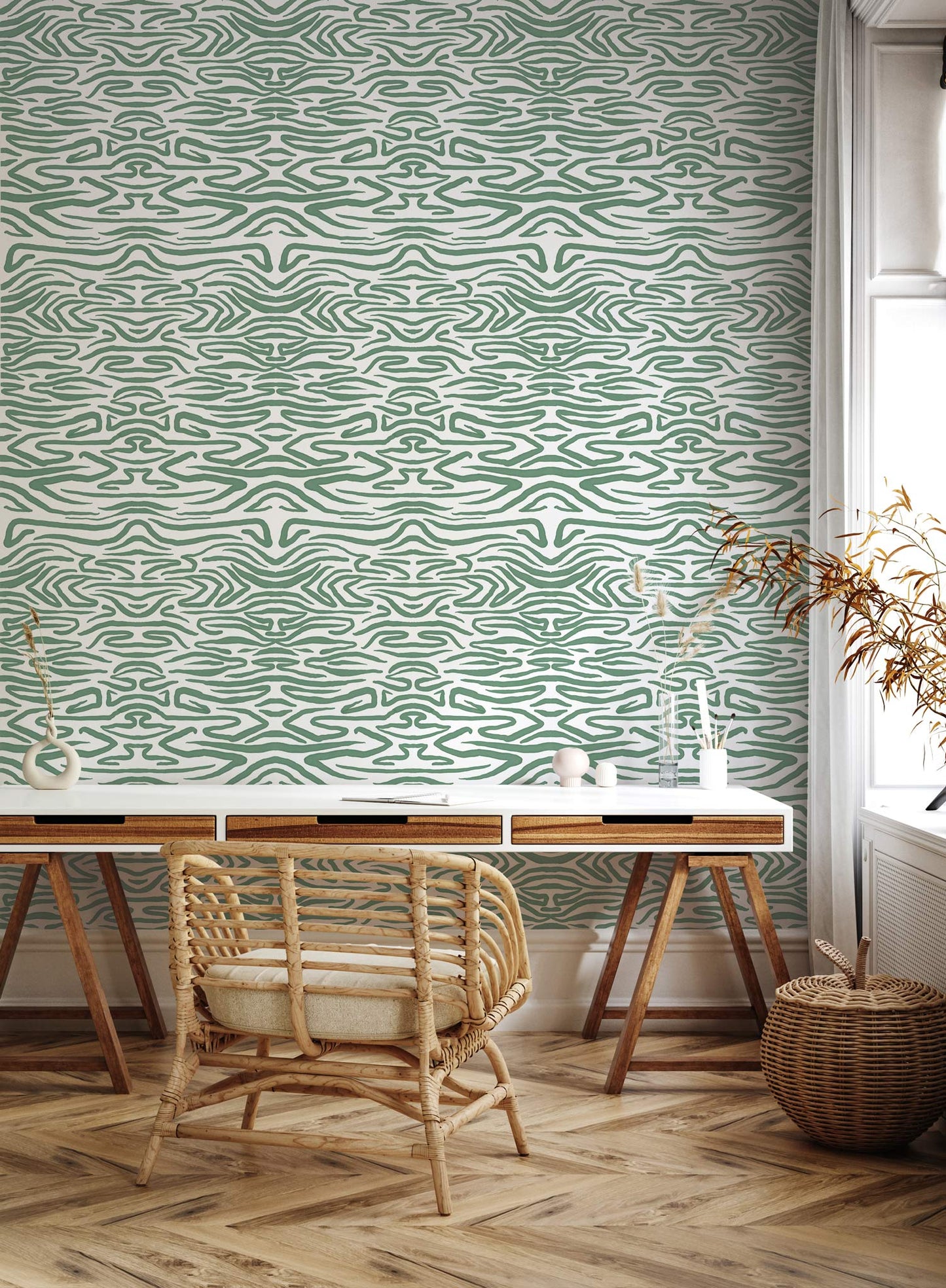 Tigre festif, Papier peint