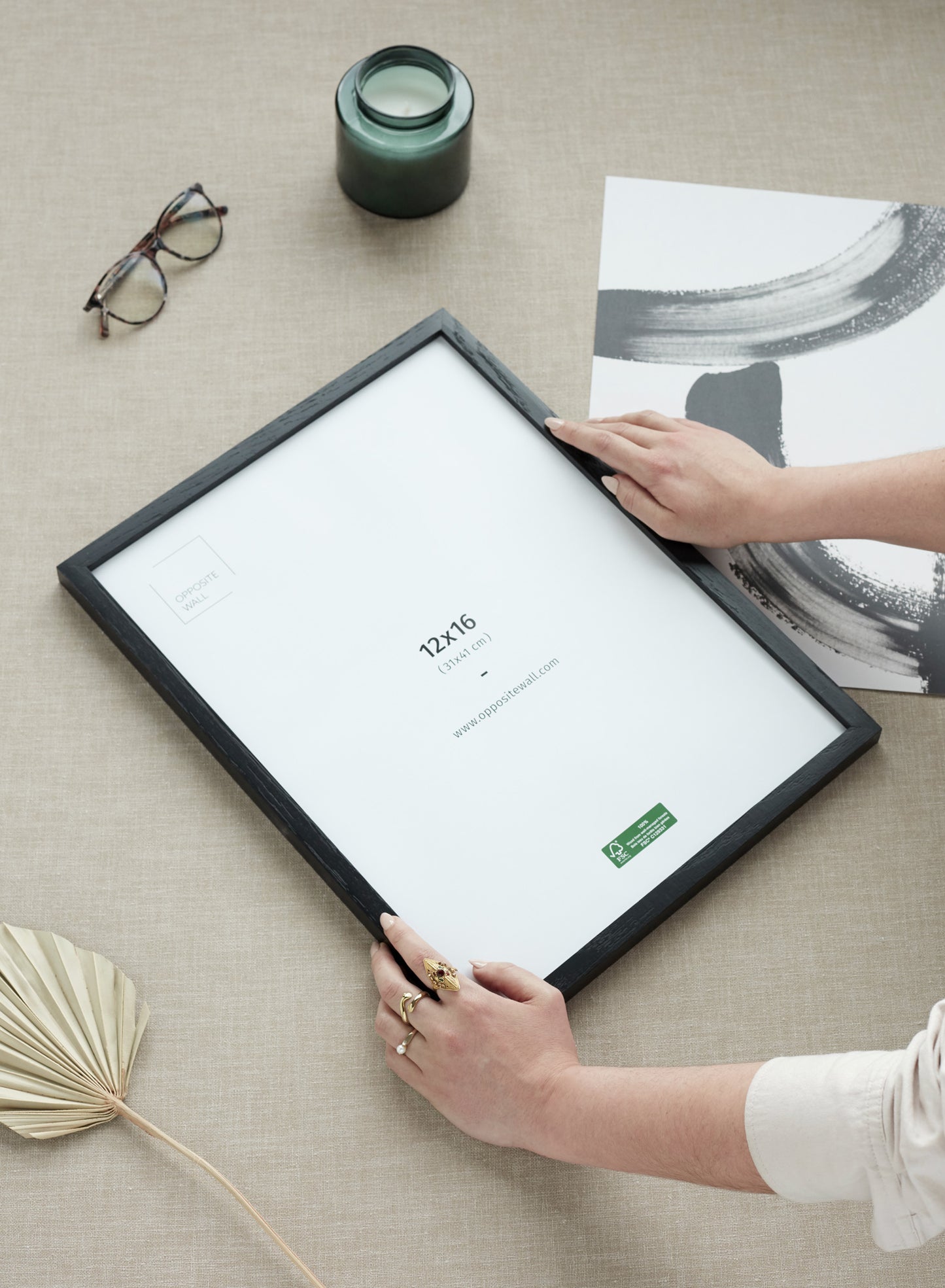 Cadre noir en chêne, 16x20 po | 41x51 cm