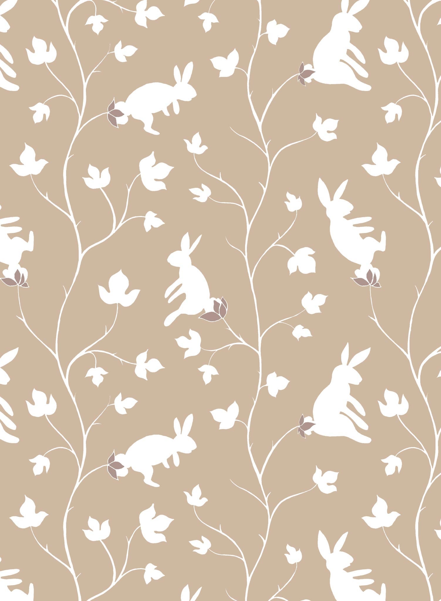 Bunny Tree is a minimalist wallpaper by Opposite Wall of rabbits growing in trees.