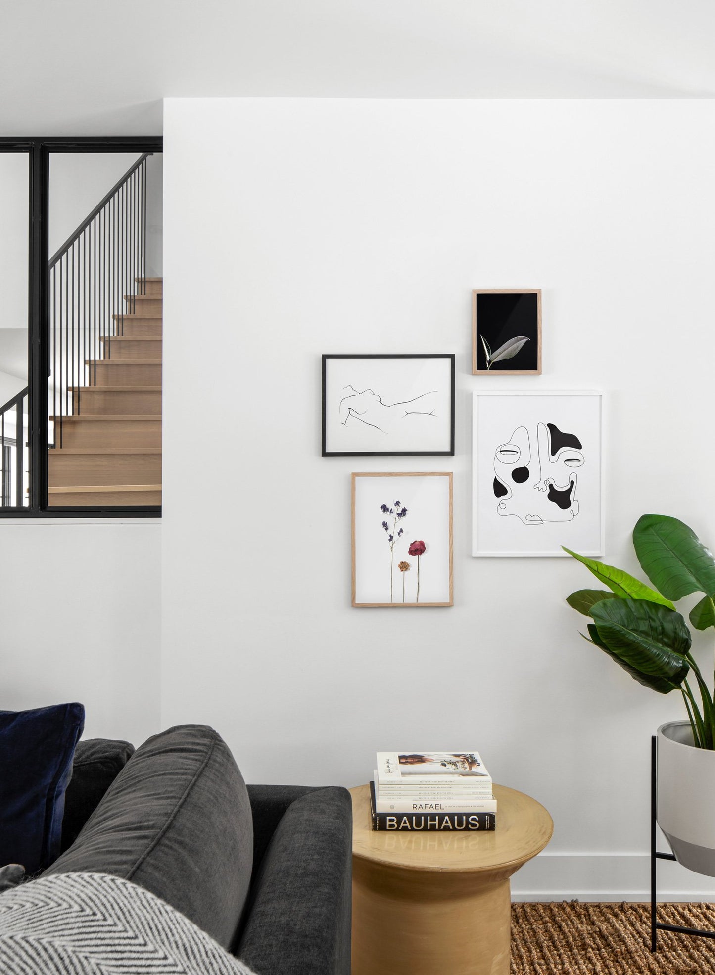 Scandinavian poster by Opposite Wall with abstract line art illustration - Living room - Gallery Wall