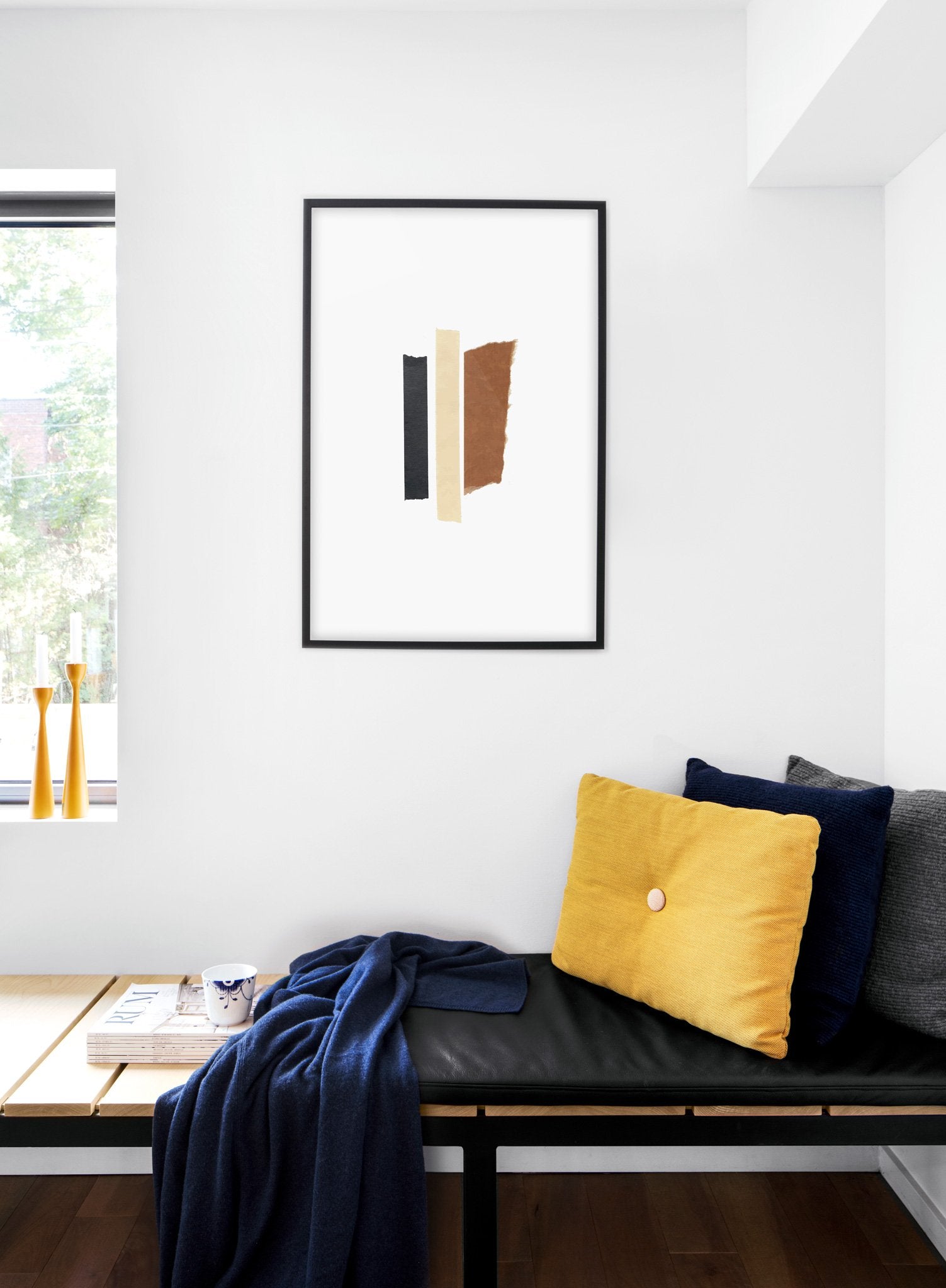 Scandinavian poster by Opposite Wall with hand-made art design abstract Collage No.2 - Cozy living room nook