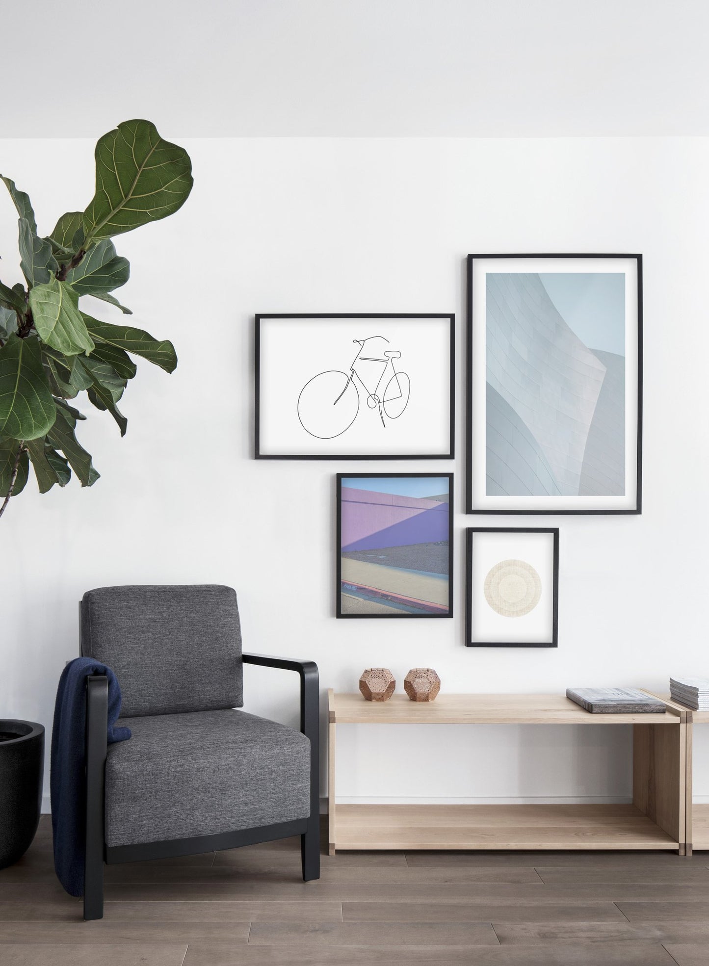 Grey Waves modern minimalist photography poster by Opposite Wall - Hallway