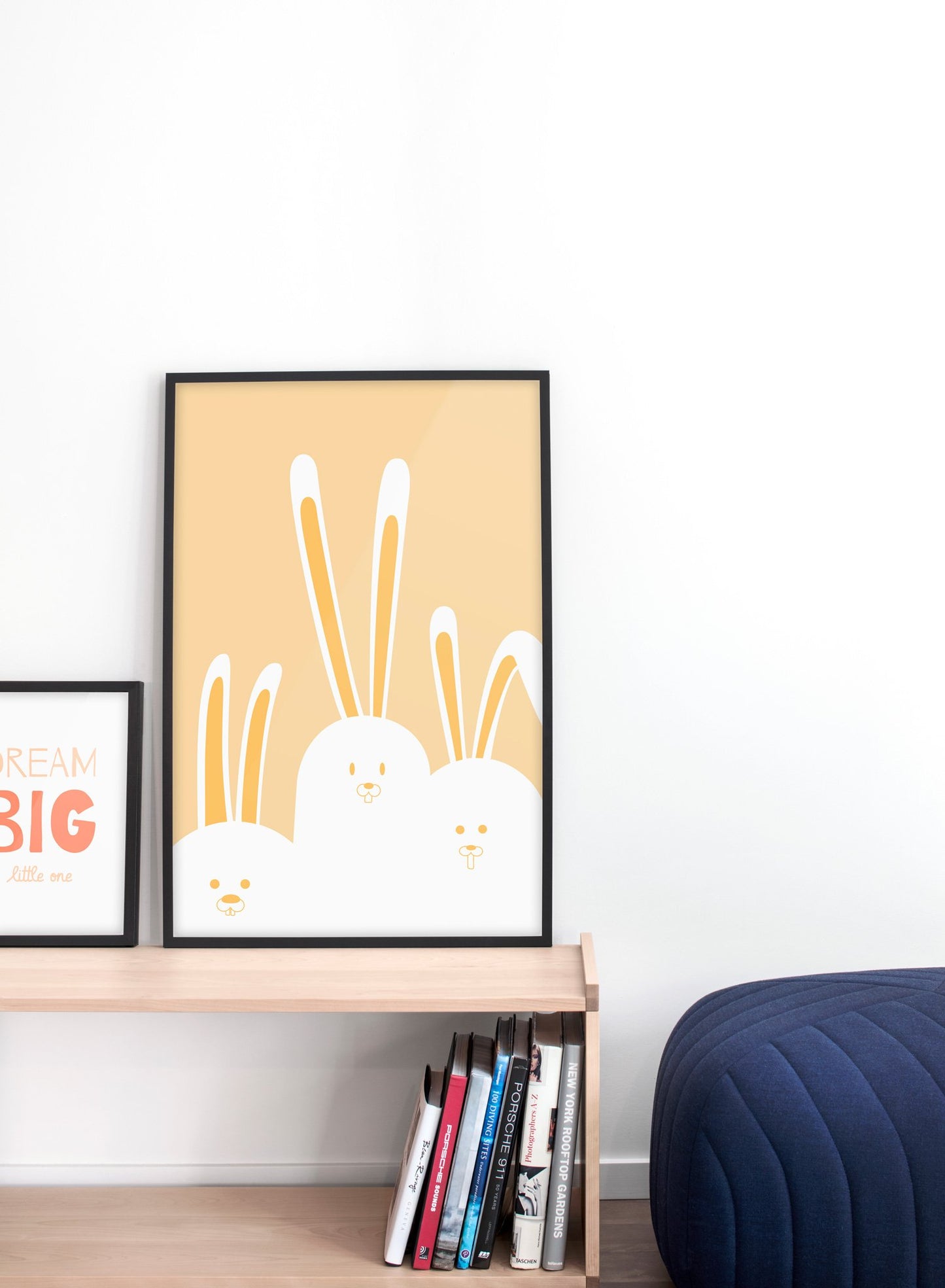 Modern minimalist poster by Opposite Wall with an illustration of a rabbit family - kids collection