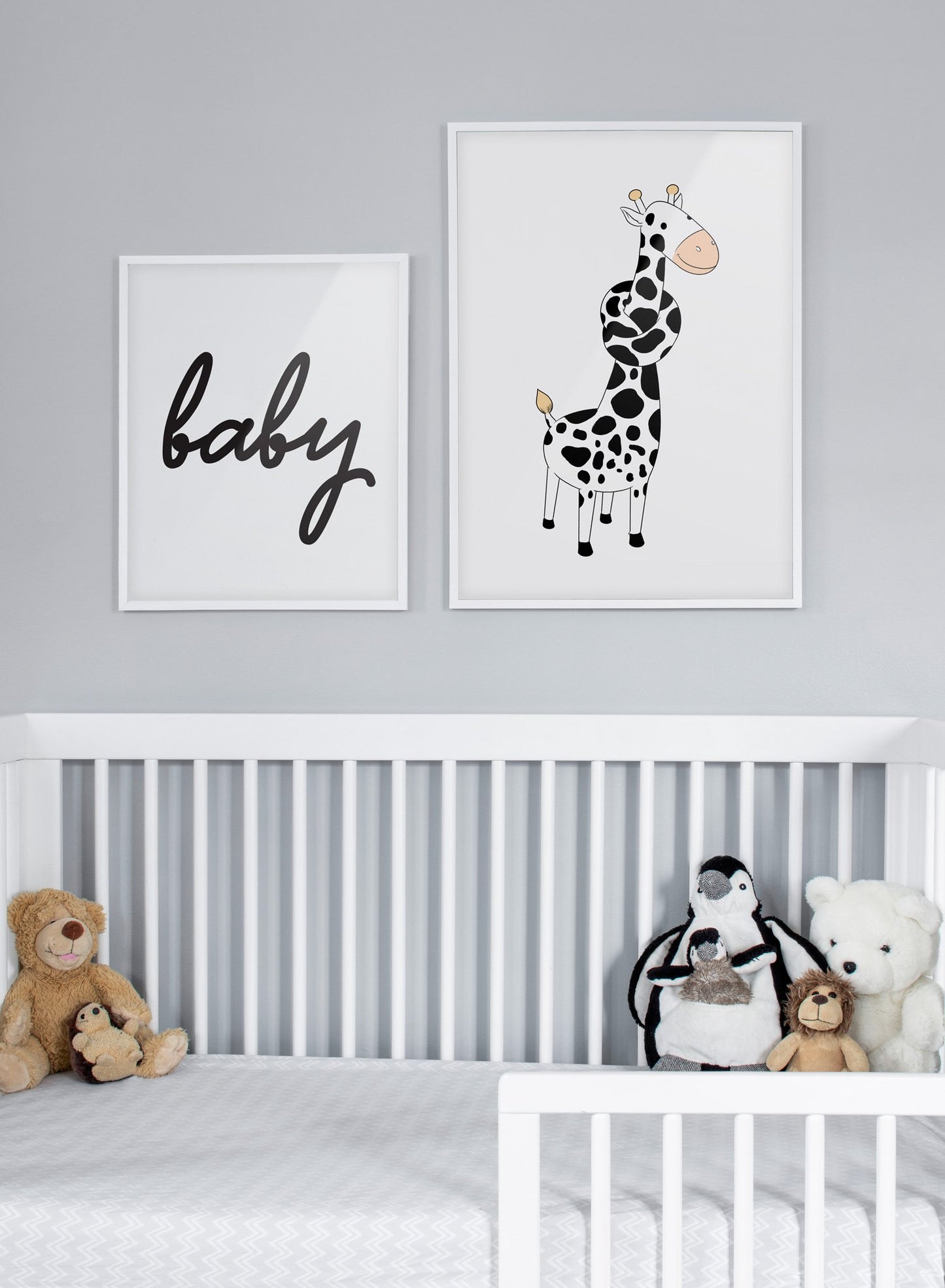 Modern minimalist poster by Opposite Wall with an illustration of a giraffe - kids collection - nursery