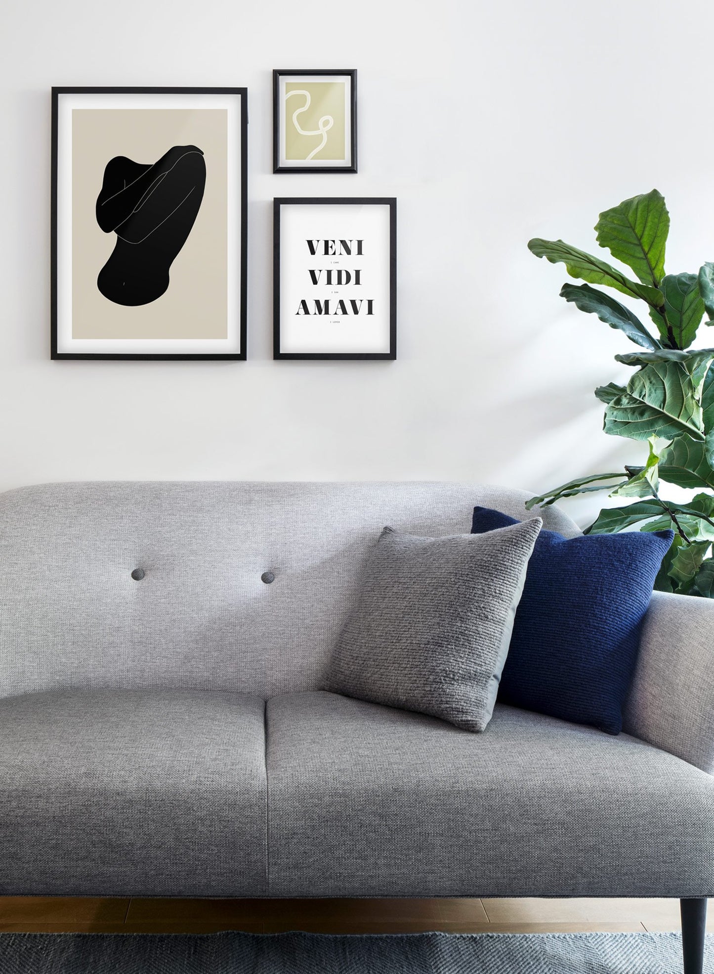 Minimalist art print by Opposite Wall with trendy design of a woman silhouette - Living room