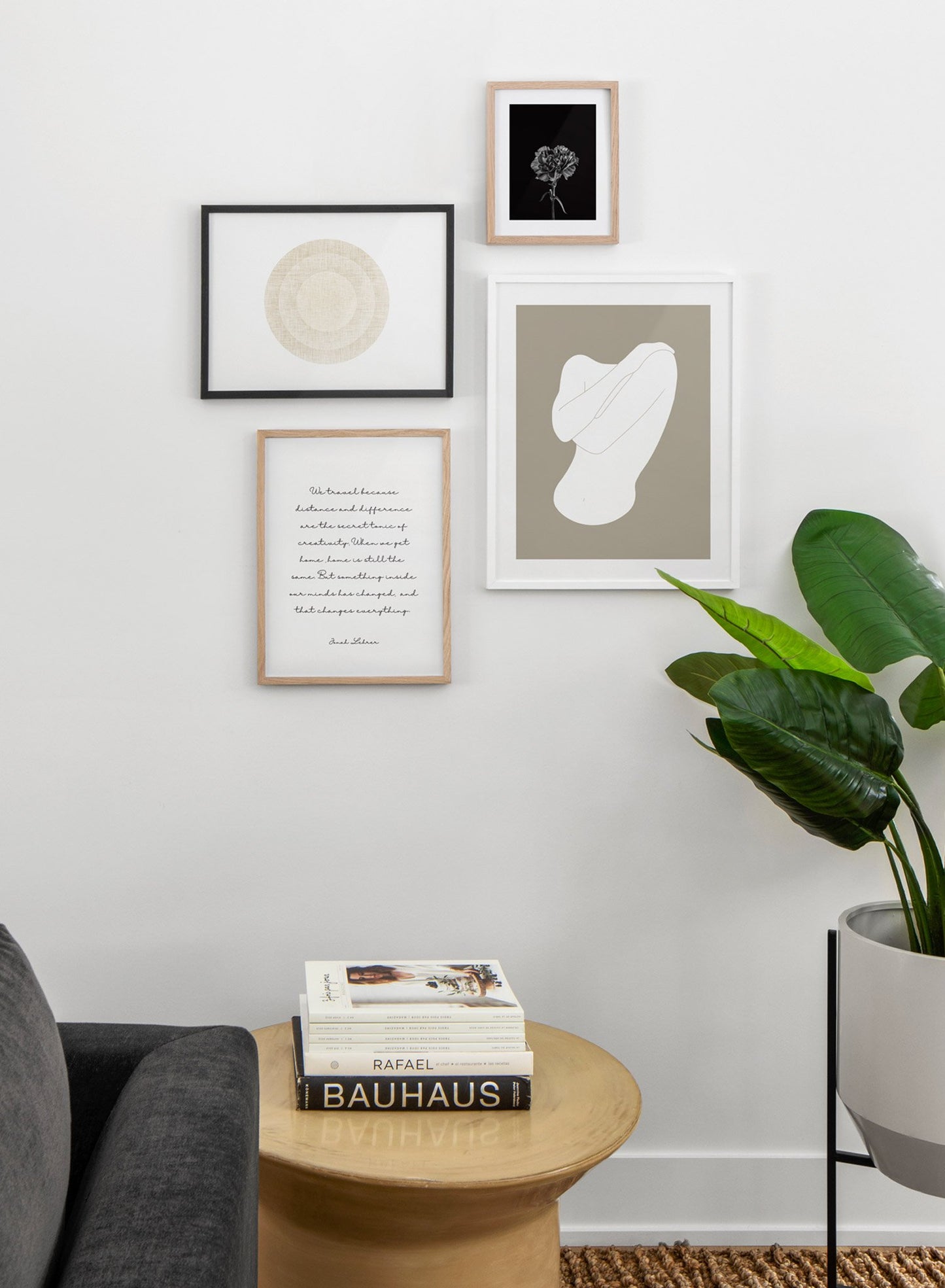 Minimalist art print by Opposite Wall with trendy design of a woman silhouette - Living room