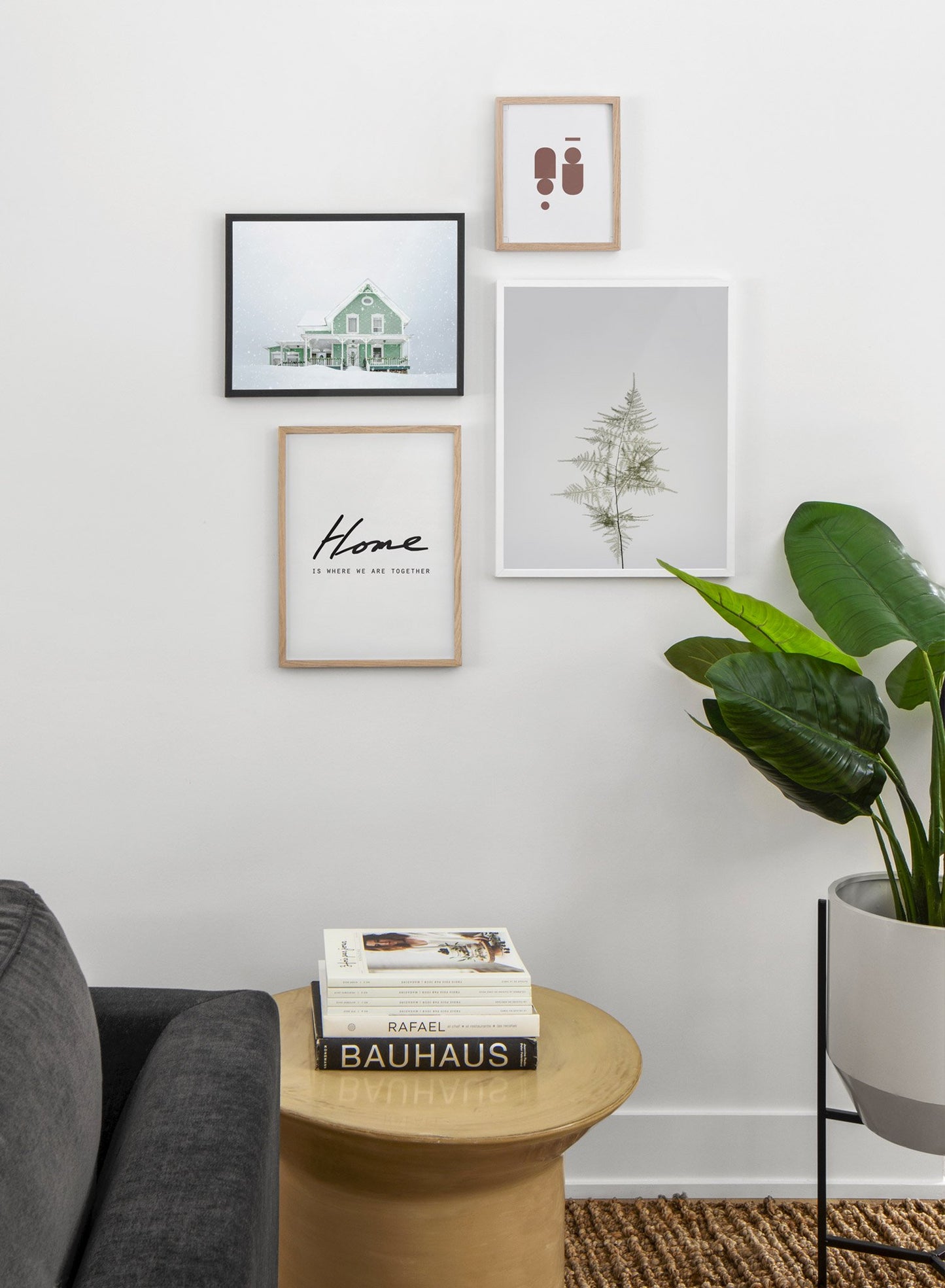 Green Home in Snow modern minimalist photography poster by Opposite Wall - Living room