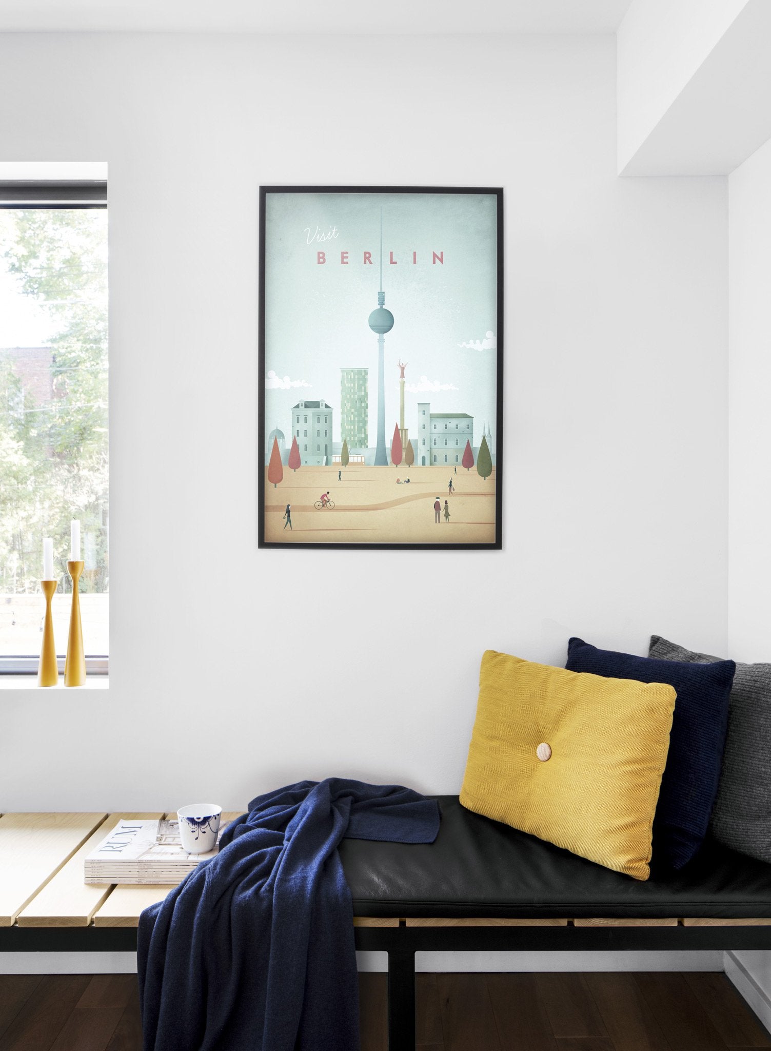 Modern minimalist poster by Opposite Wall with illustration of Berlin - Bedroom