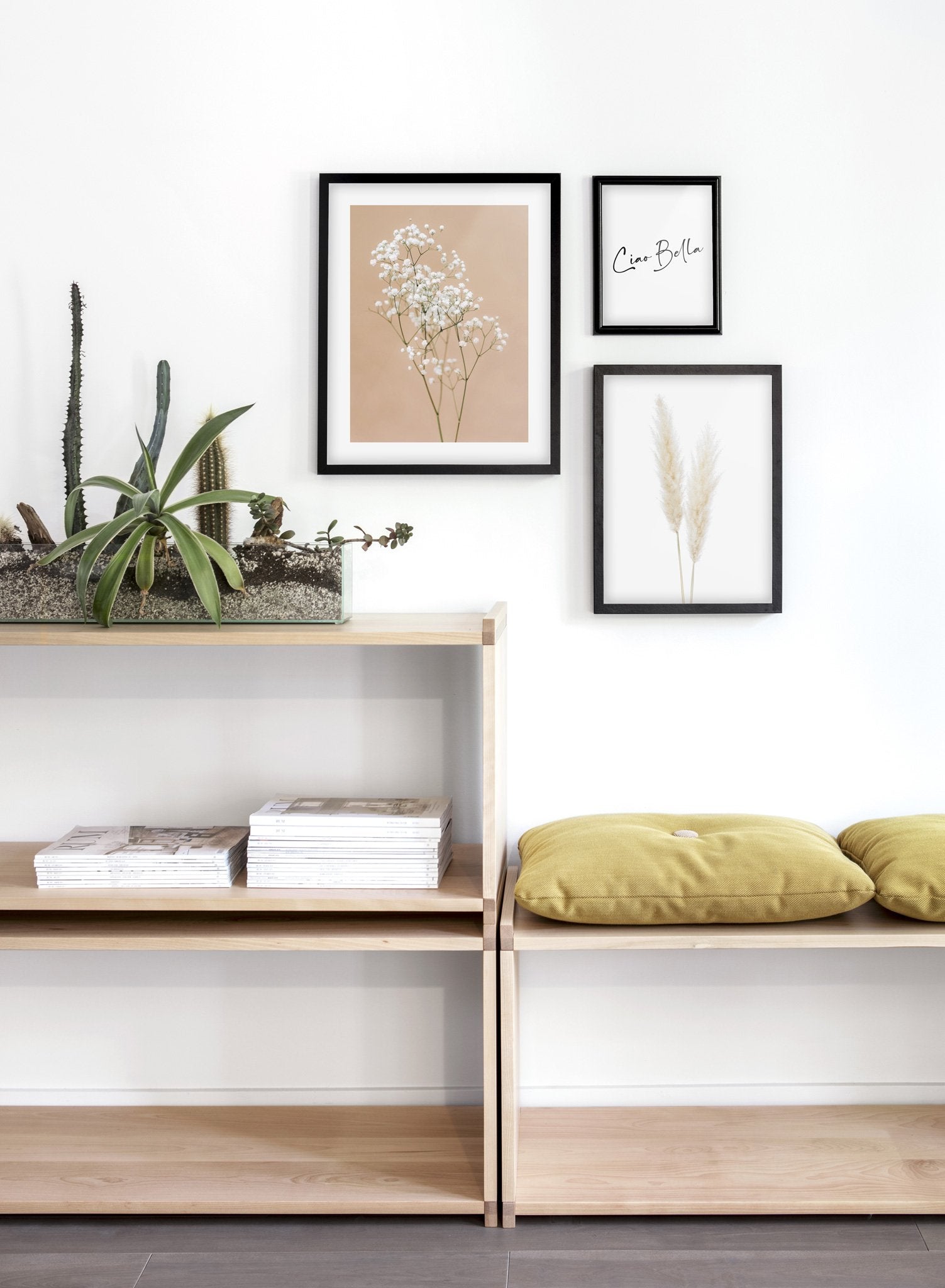 Minimalist wall poster by Opposite Wall of Baby's Breath flower photography - Entryway