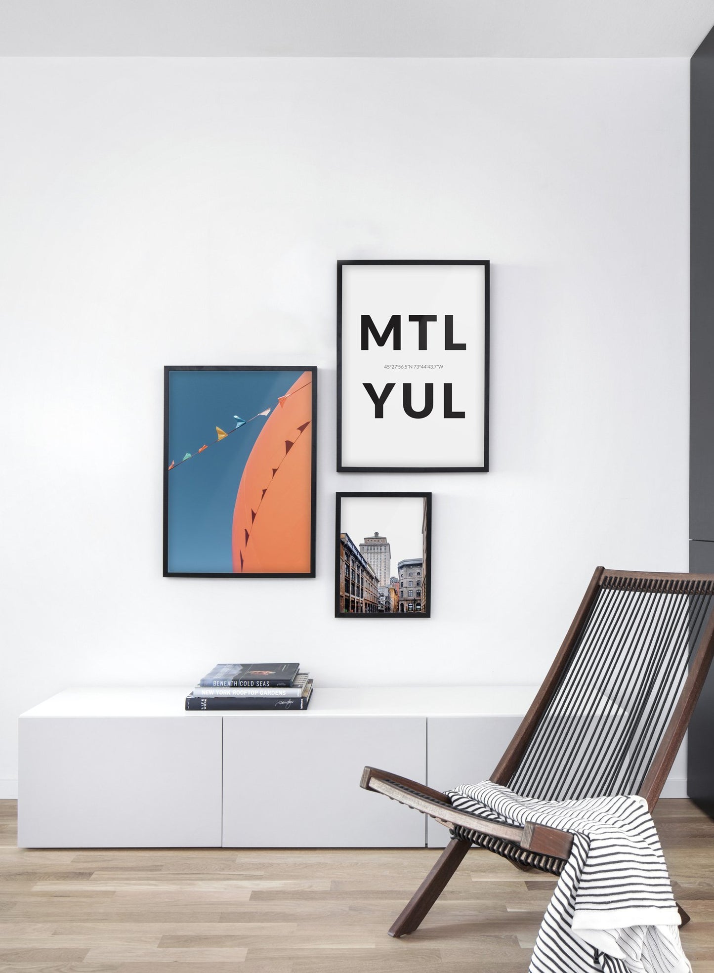 Destination: Montreal modern minimalist photography poster by Opposite Wall - Living room