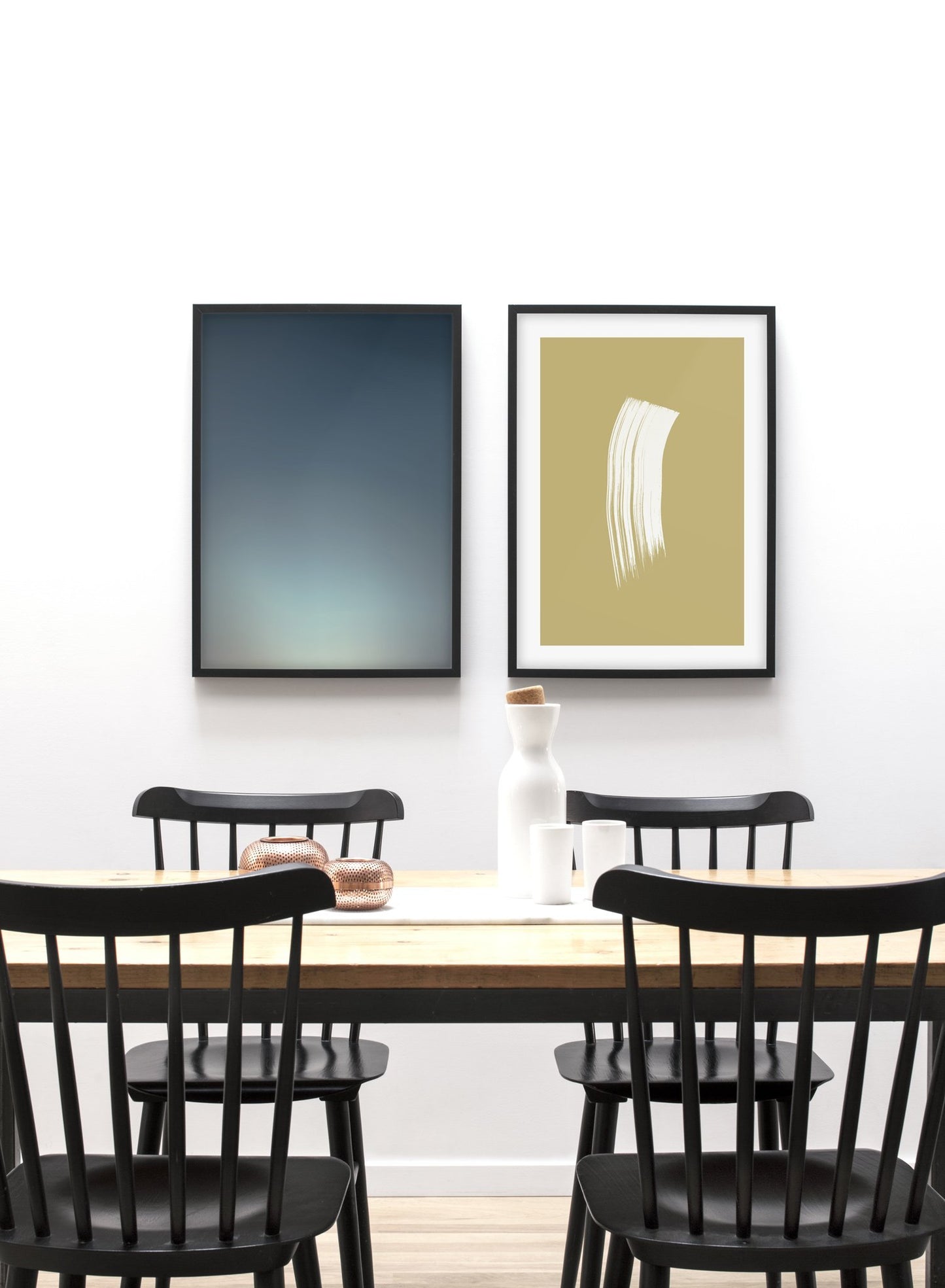 The Blues modern minimalist abstract design poster by Opposite Wall - Dining Room - Duo