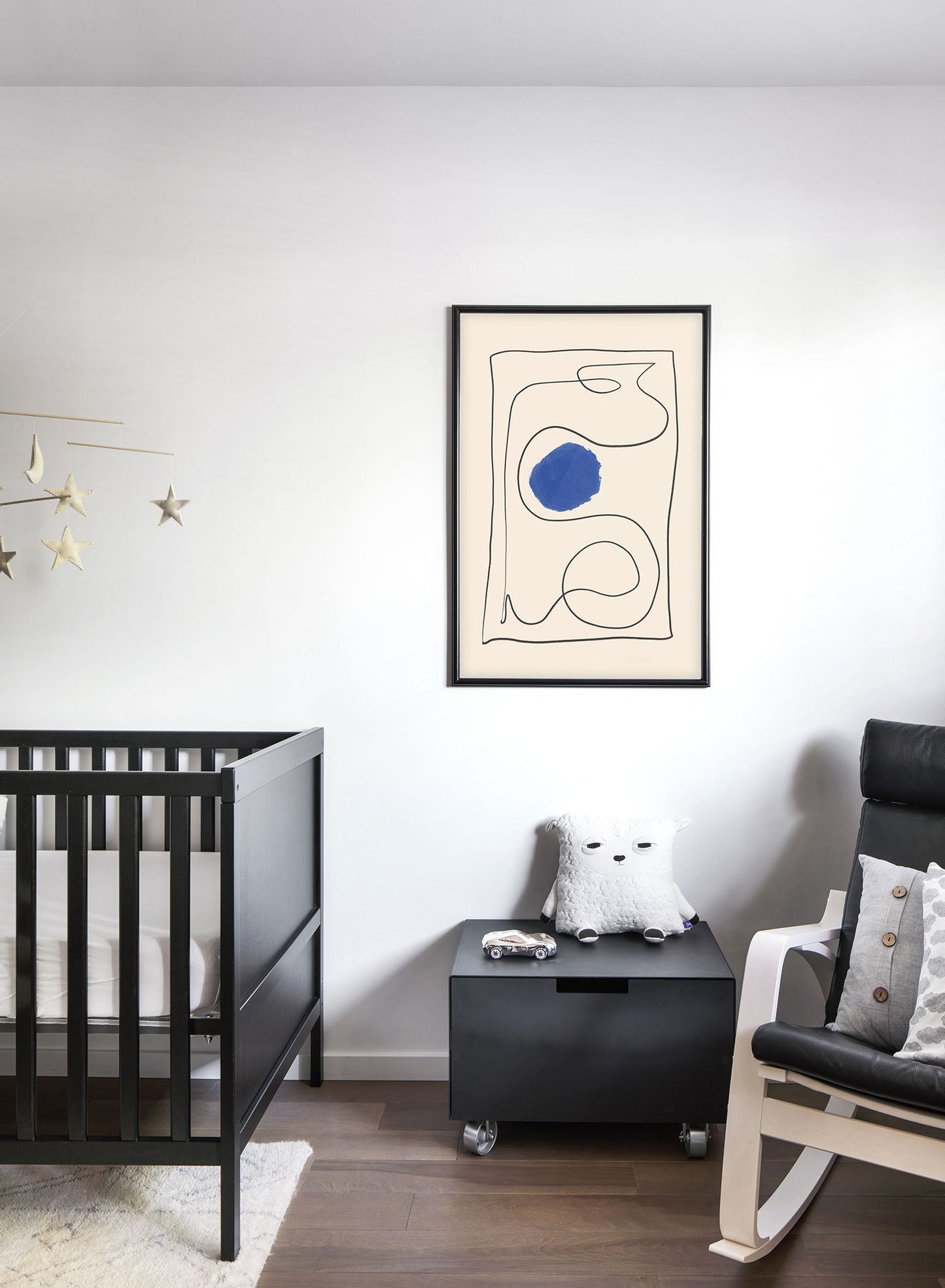 Modern minimalist poster by Opposite Wall with abstract design of Snakes and Ladders by Toffie Affichiste - Kid's Bedroom