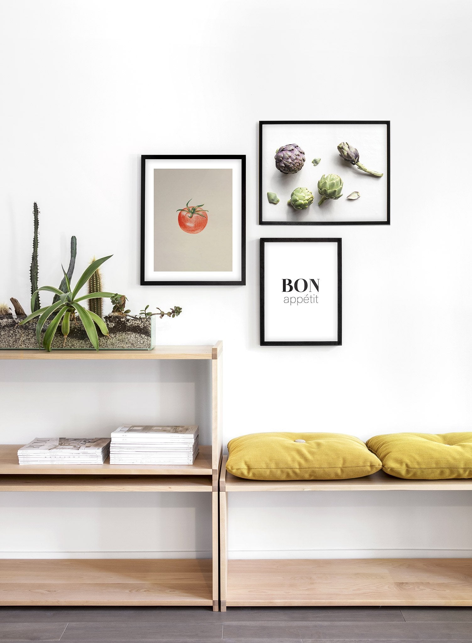 Modern minimalist poster by Opposite Wall with illustration of tomato - trio - entryway