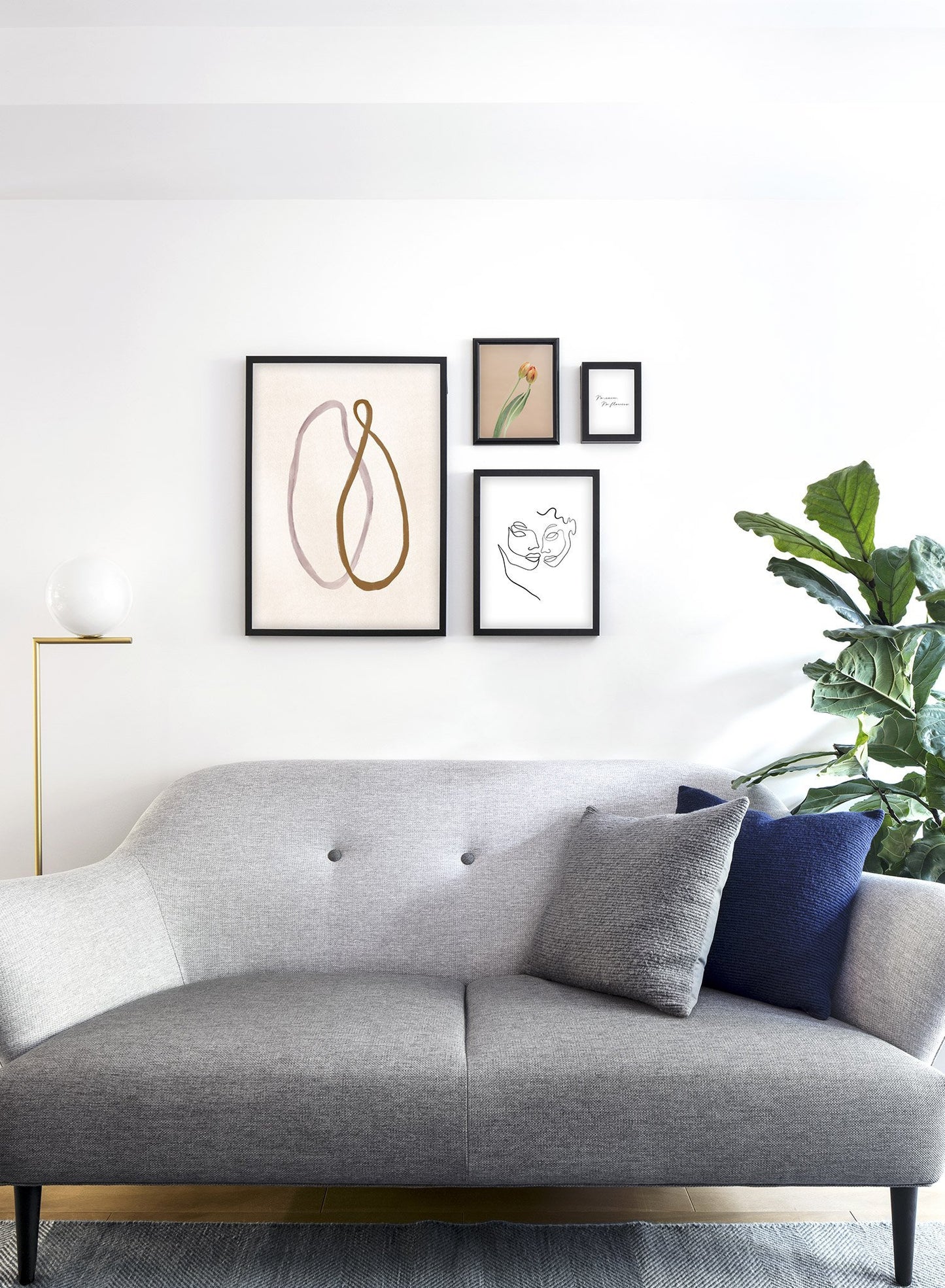 Modern minimalist poster by Opposite Wall with abstract design of Anxious by Toffie Affichiste - Gallery Wall Duo - Dining Room