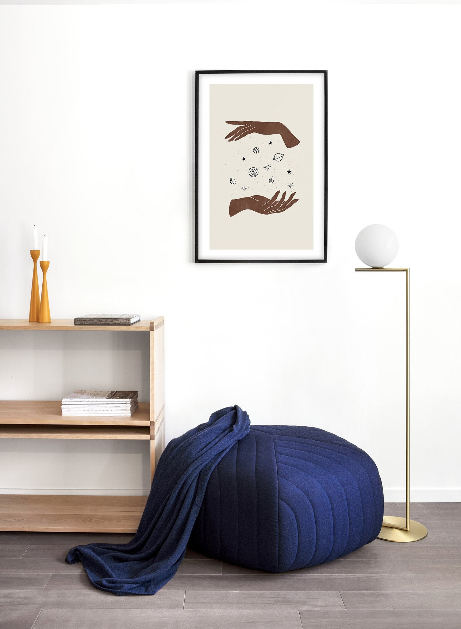Celestial illustration poster by Opposite Wall with hands holding the universe - Lifestyle - Living Room