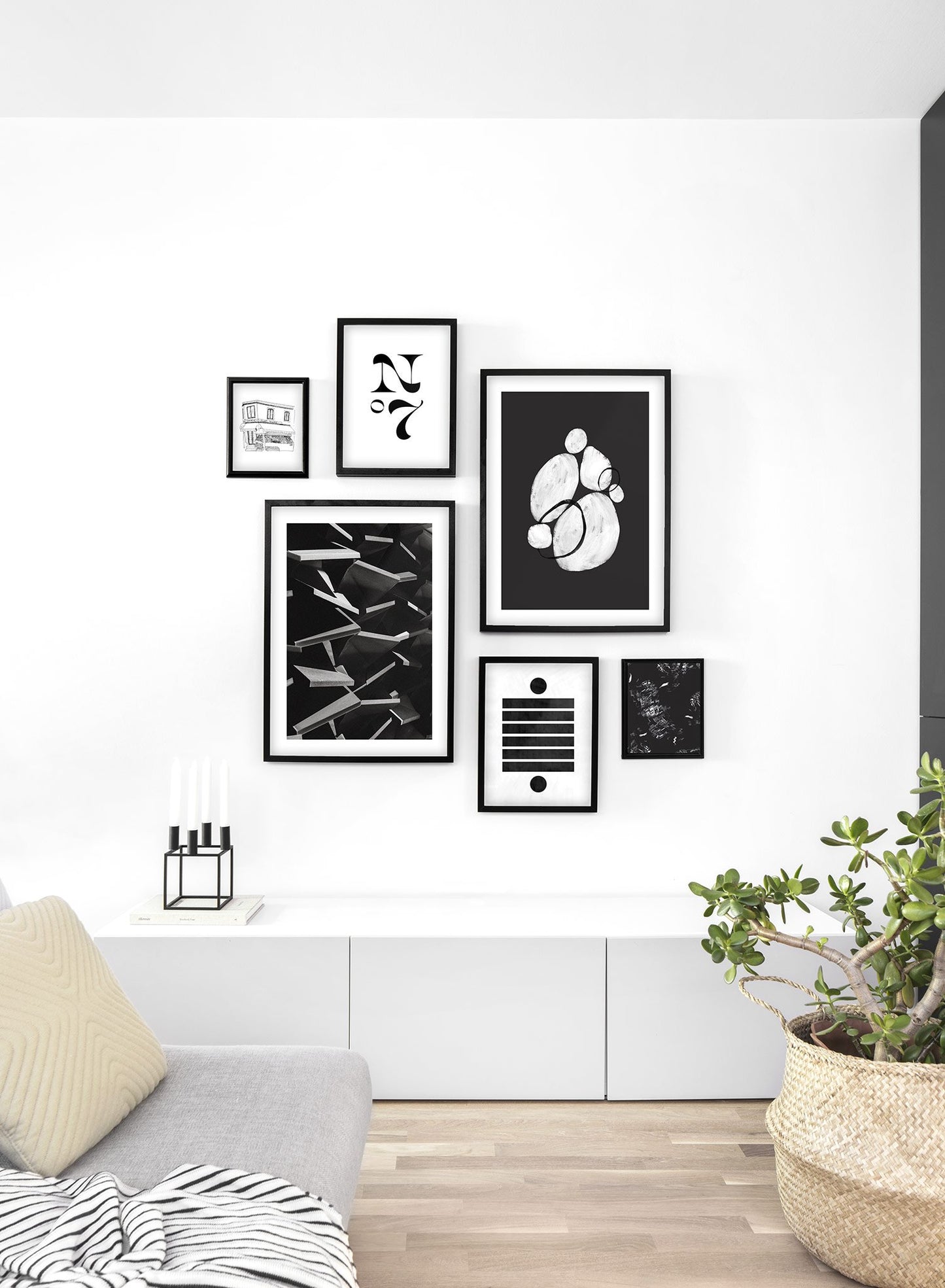 Modern minimalist poster by Opposite Wall with photography of building texture - Lifestyle Gallery - Living Room