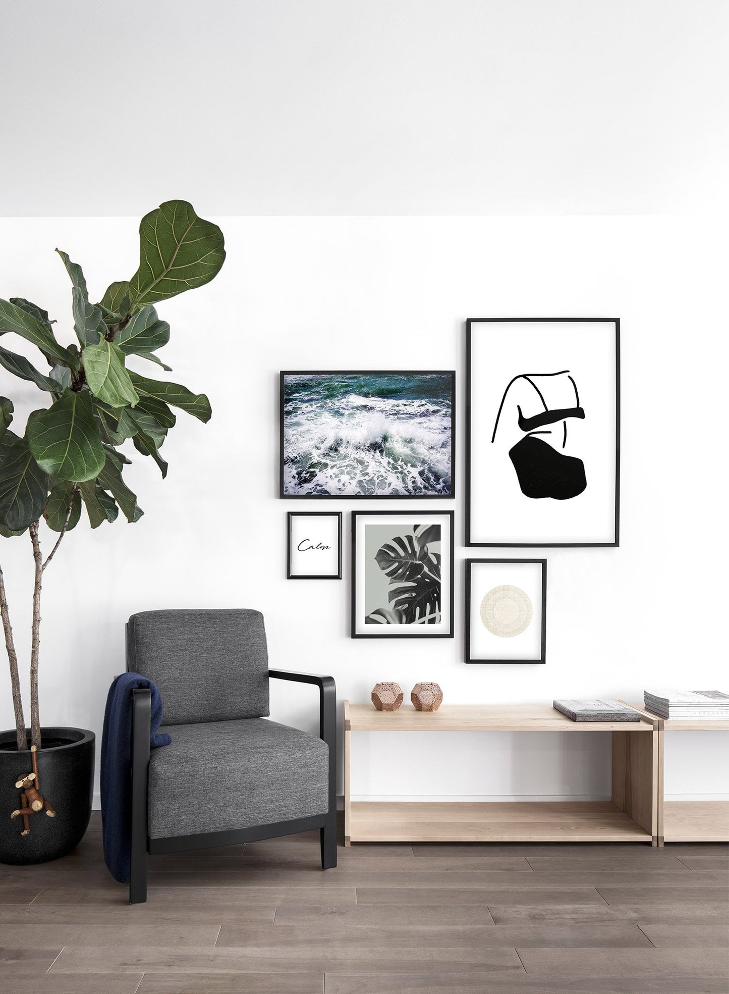 Modern photography poster by Opposite Wall with crashing ocean waves - Lifestyle Gallery - Living Room