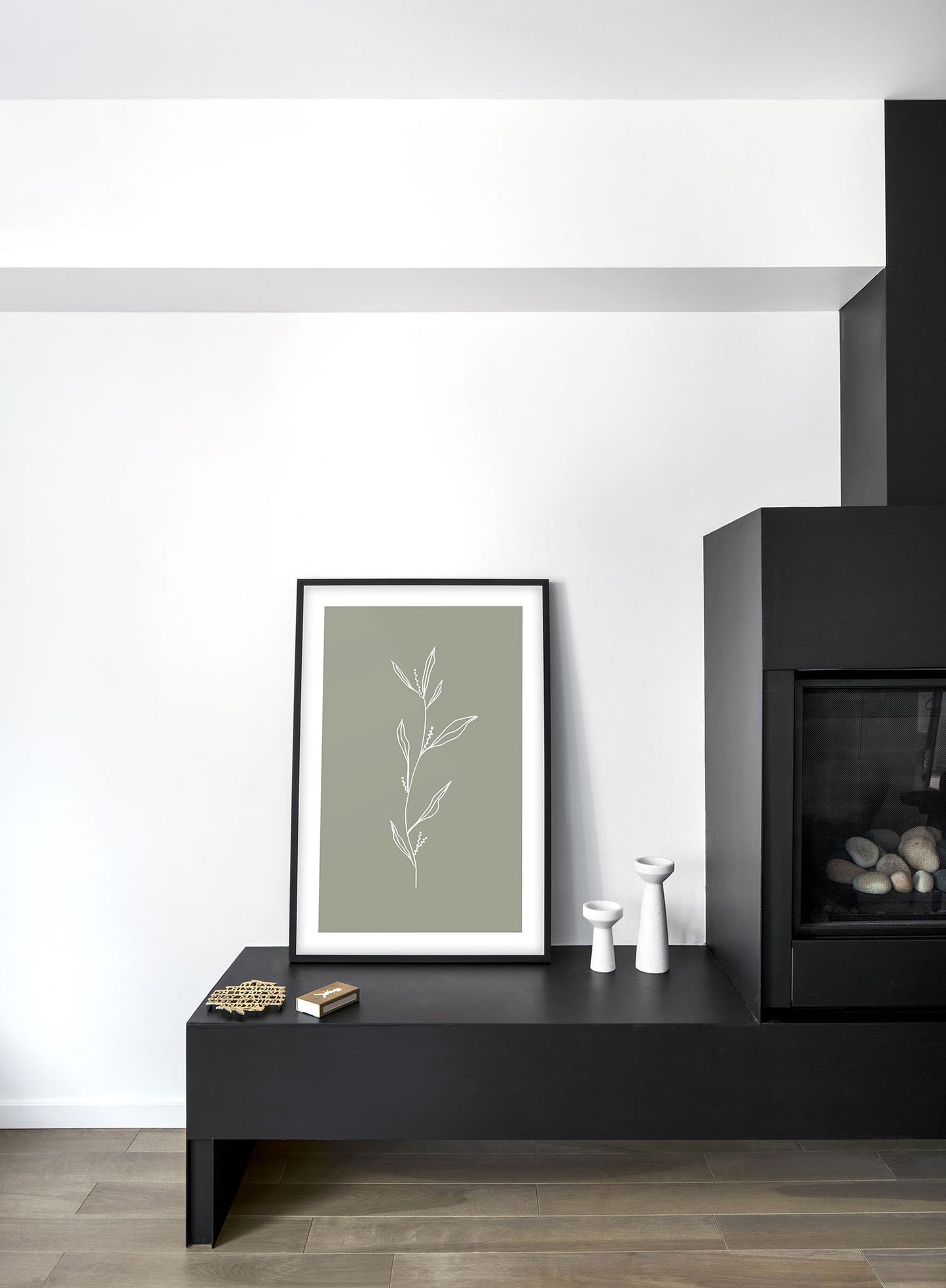 Modern minimalist botanical illustration poster by Opposite Wall with delicate sprig - Lifestyle - Living Room