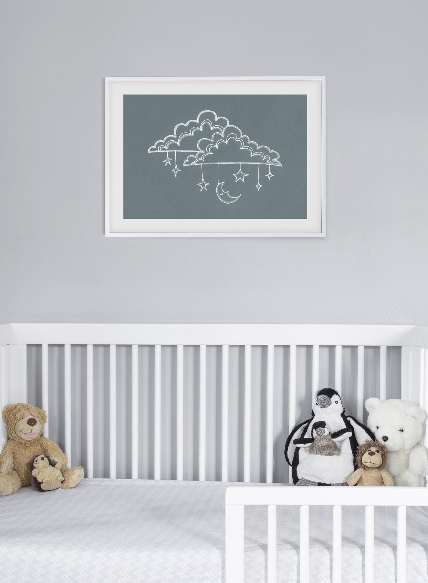 Kids nursery illustration poster by Opposite Wall with sleepy clouds - Lifestyle - Kids Nursery
