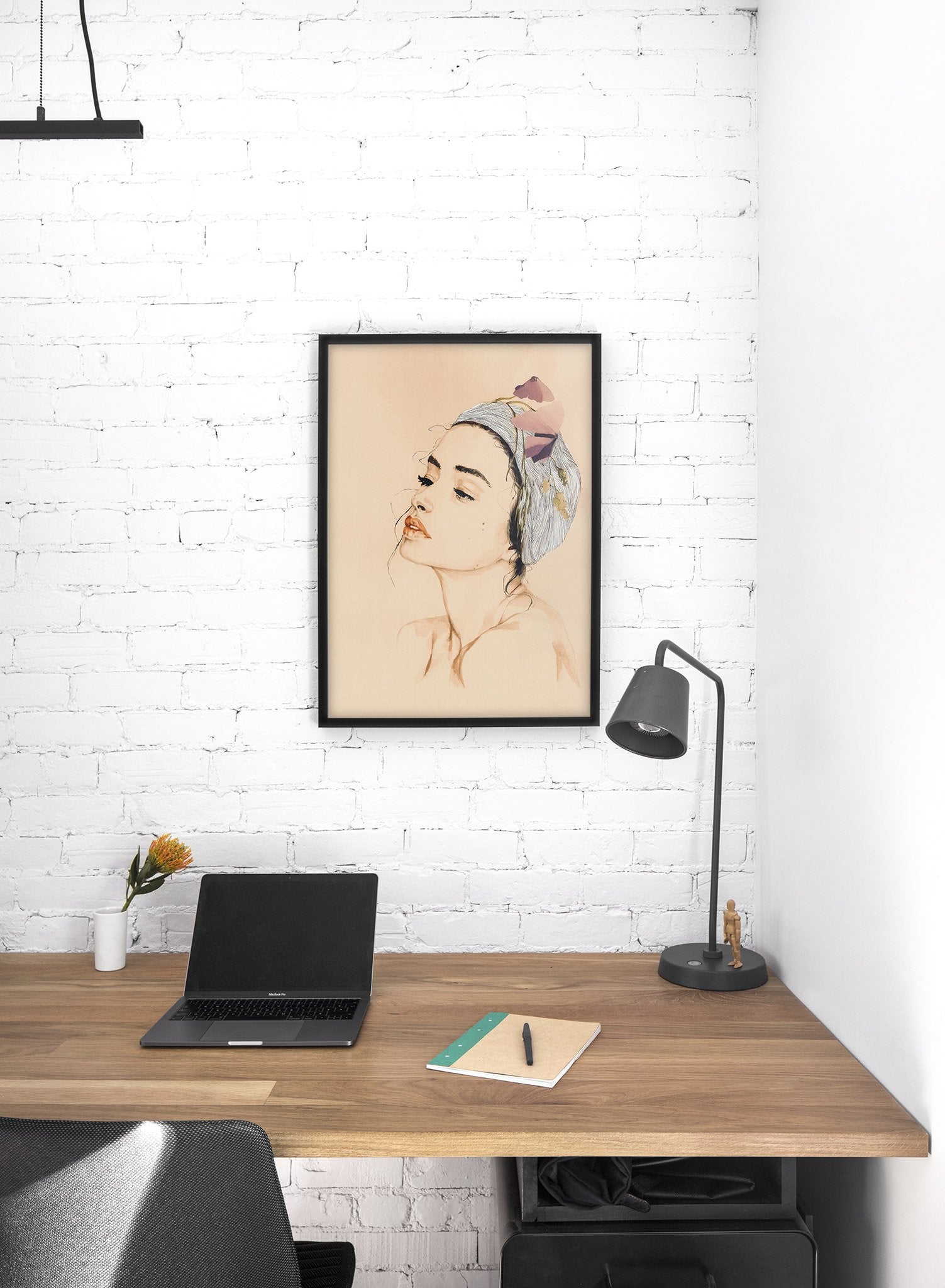 Fashion illustration poster by Opposite Wall with face of beautiful woman - Lifestyle - Office Desk