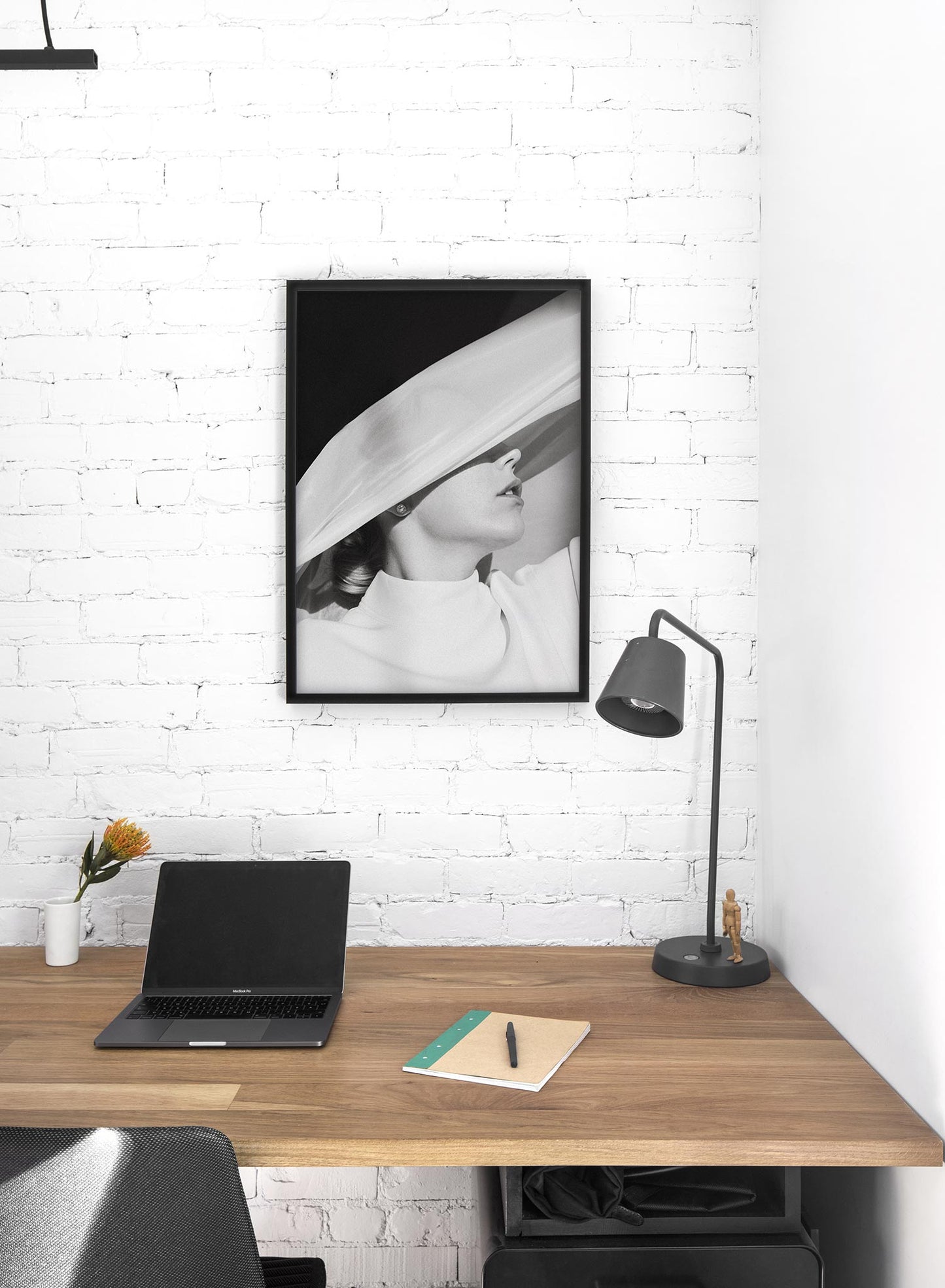 Black and white fashion photography poster by Opposite Wall with woman in the shadows - Lifestyle - Office Desk