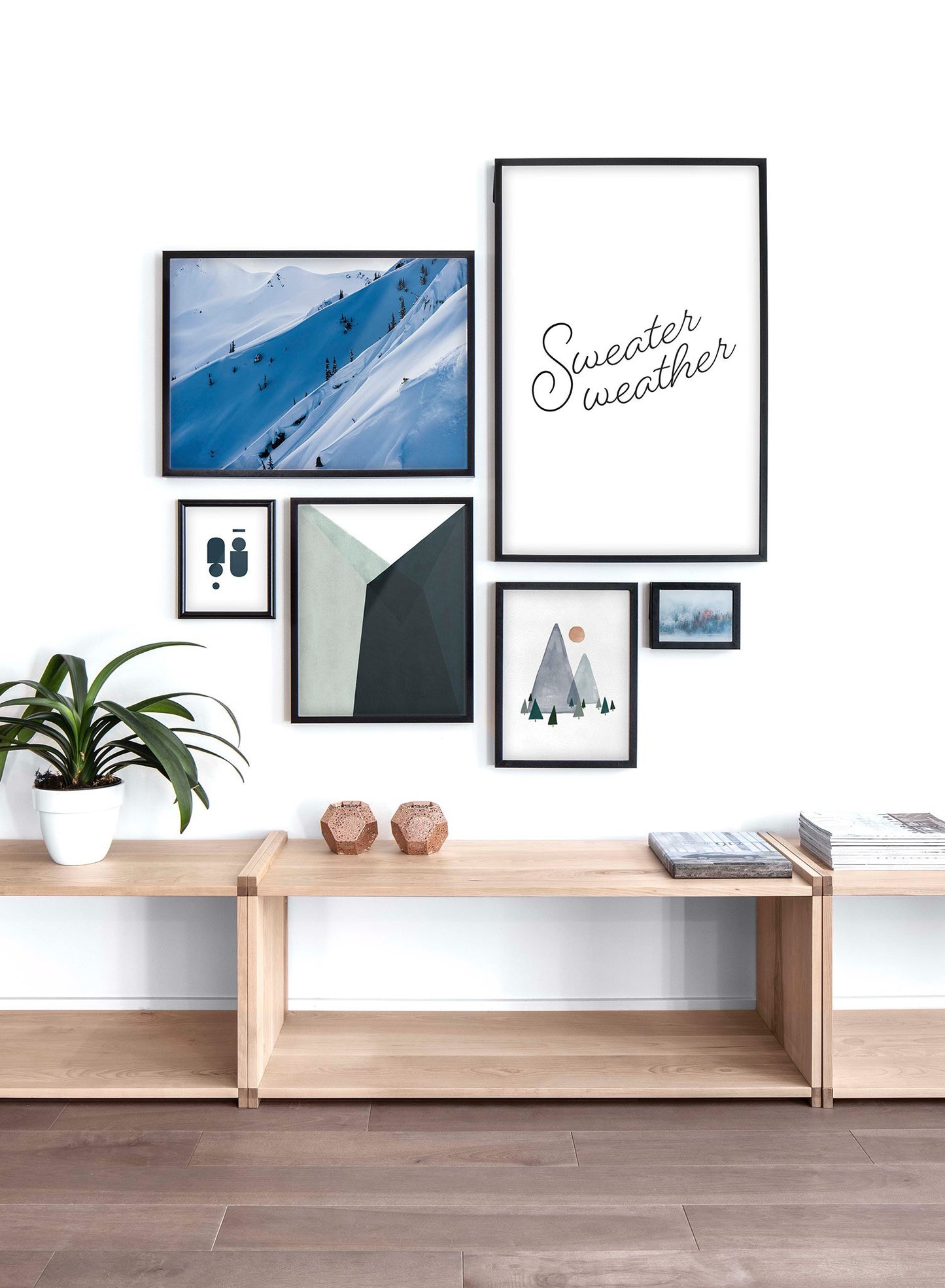 Landscape photography poster by Opposite Wall with white snow on mountain - Lifestyle Gallery - Living Room