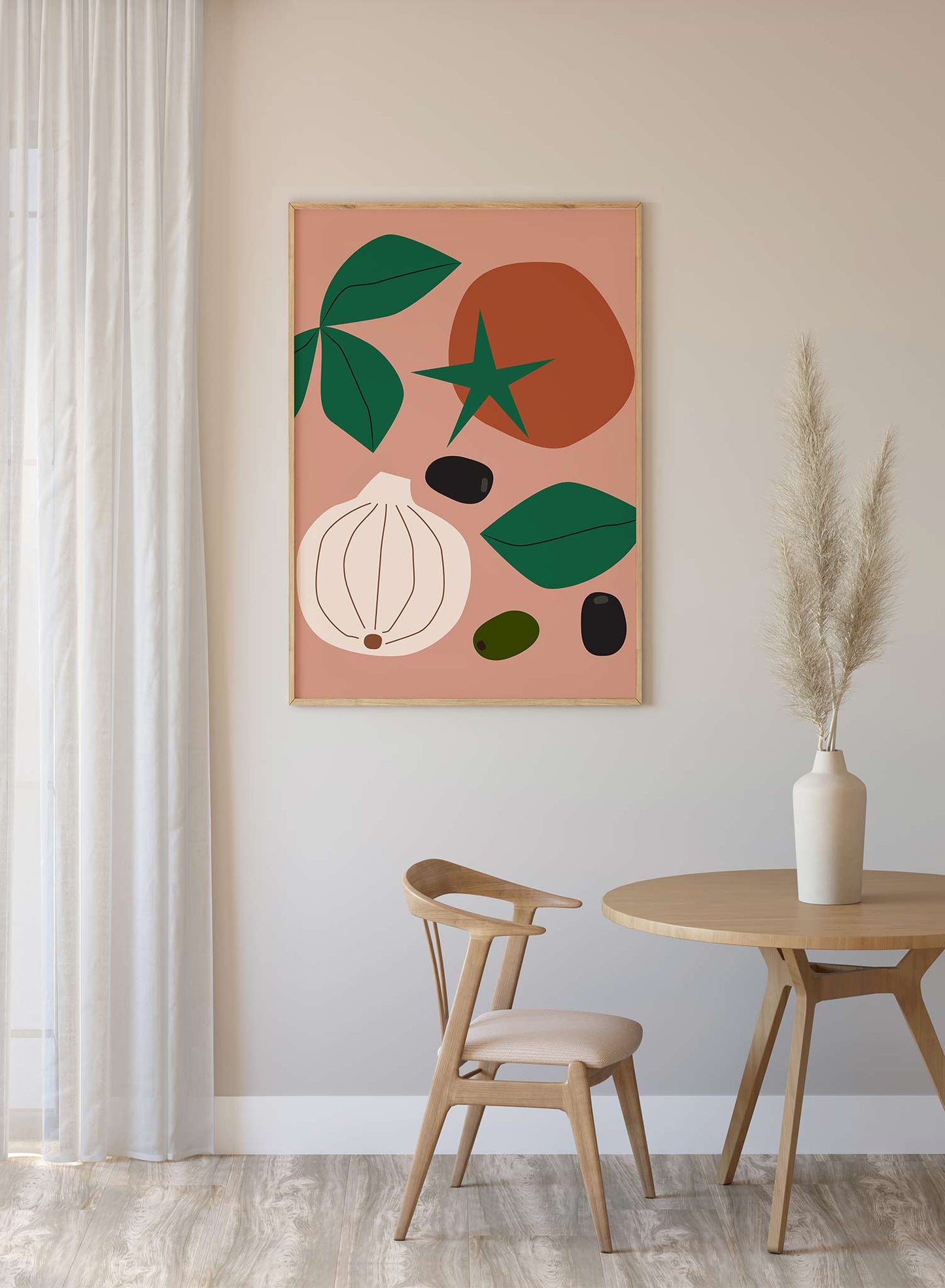 Mangia! is a tomato, basil, garlic and olive illustration poster by Opposite Wall.