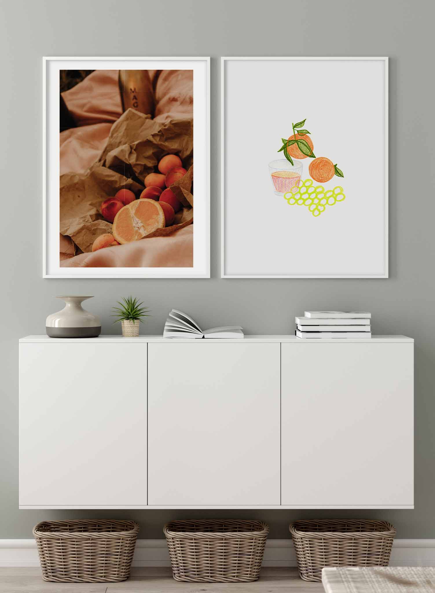 Picnic at Sunset is a citrus picnic photography poster by Opposite Wall.