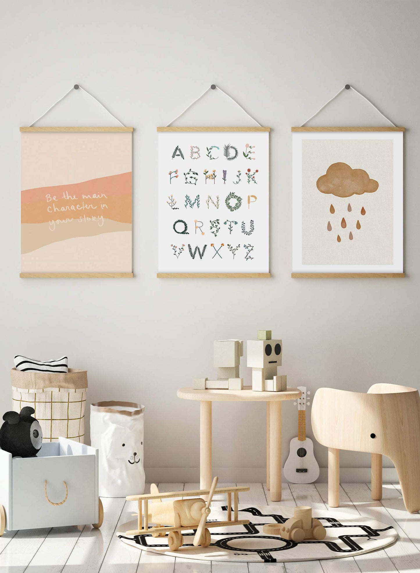 Main Character is a minimalist typography by Opposite Wall of the message "Be the main character in your story" layered over strokes of pink and orange hues.