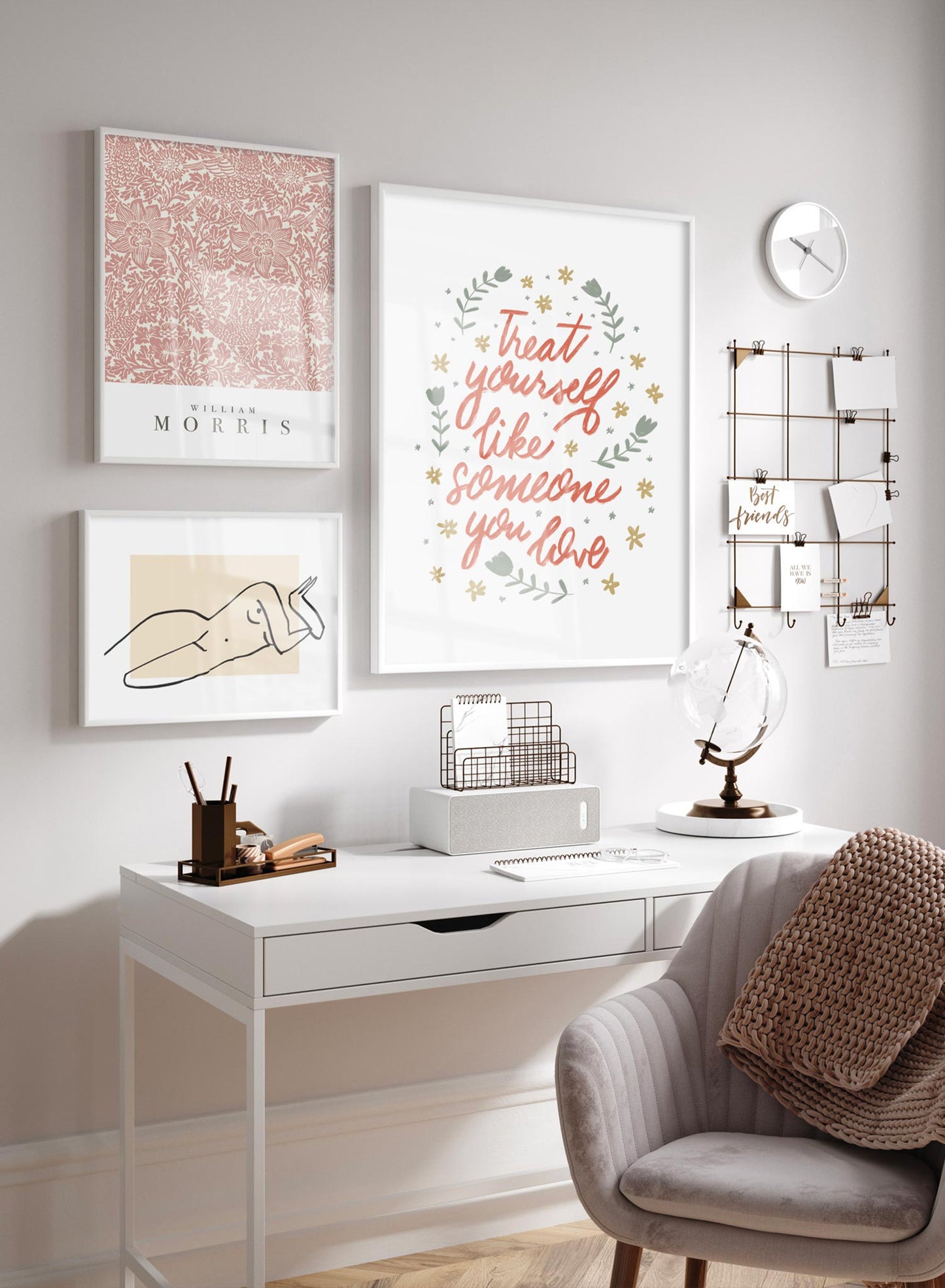 Inner BFF is a minimalist typography by Opposite Wall of the message "Treat yourself like someone you love" as a reminder to love yourself.