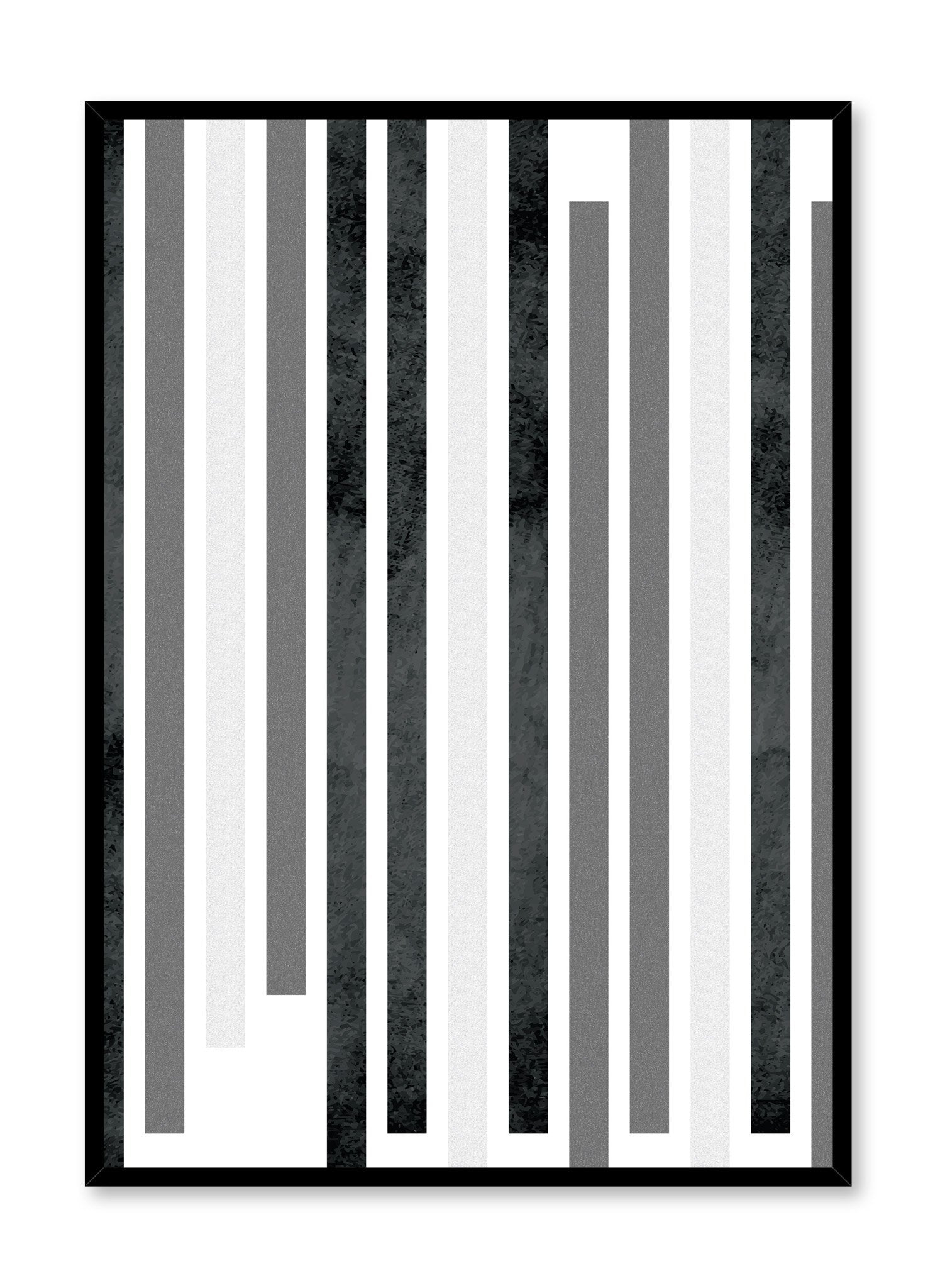 Scandinavian art print by Opposite Wall with Zoom Out black and white graphic textured lines design