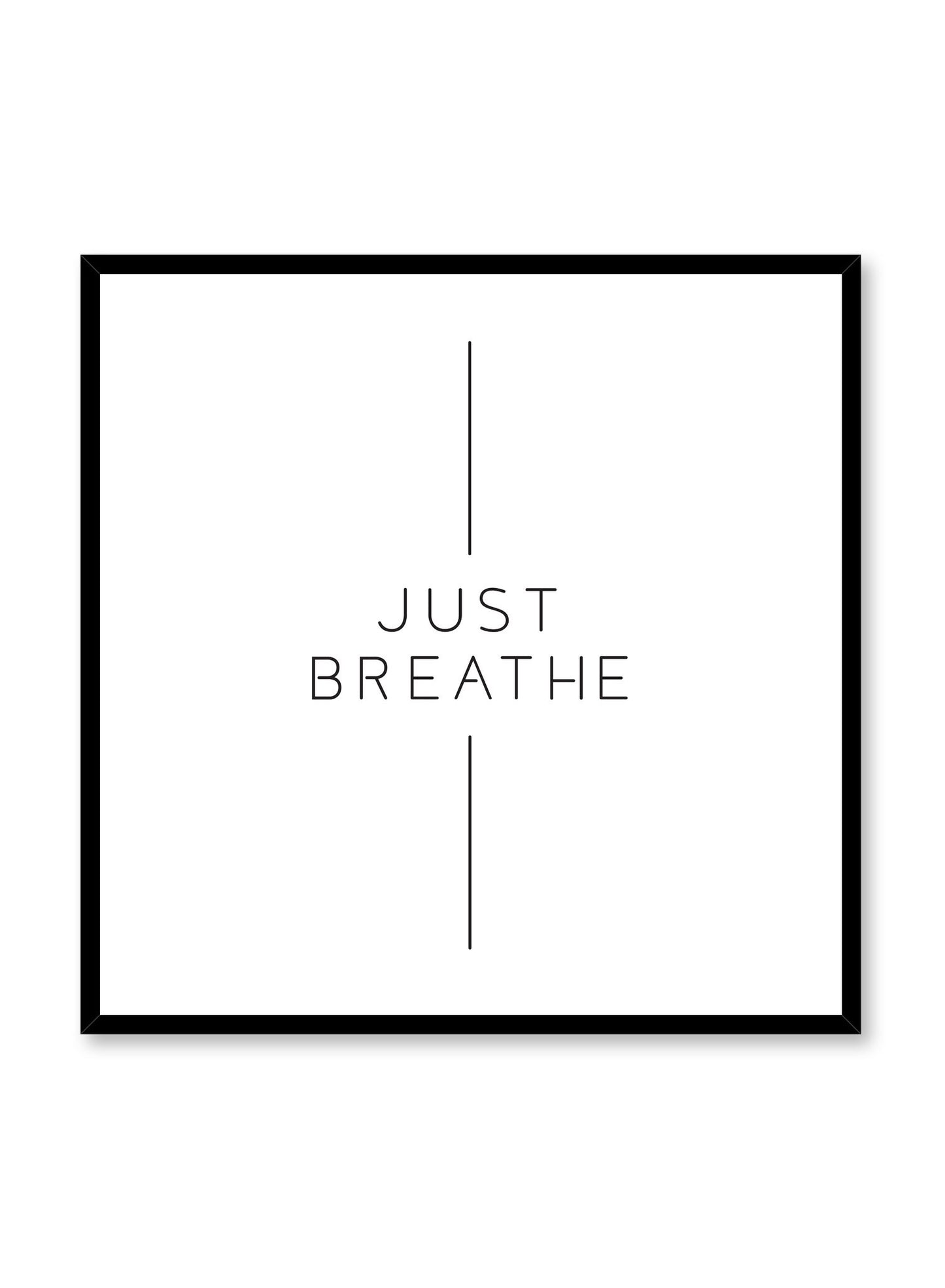 Modern minimalist art print by Opposite Wall with graphic Breathe design in square format