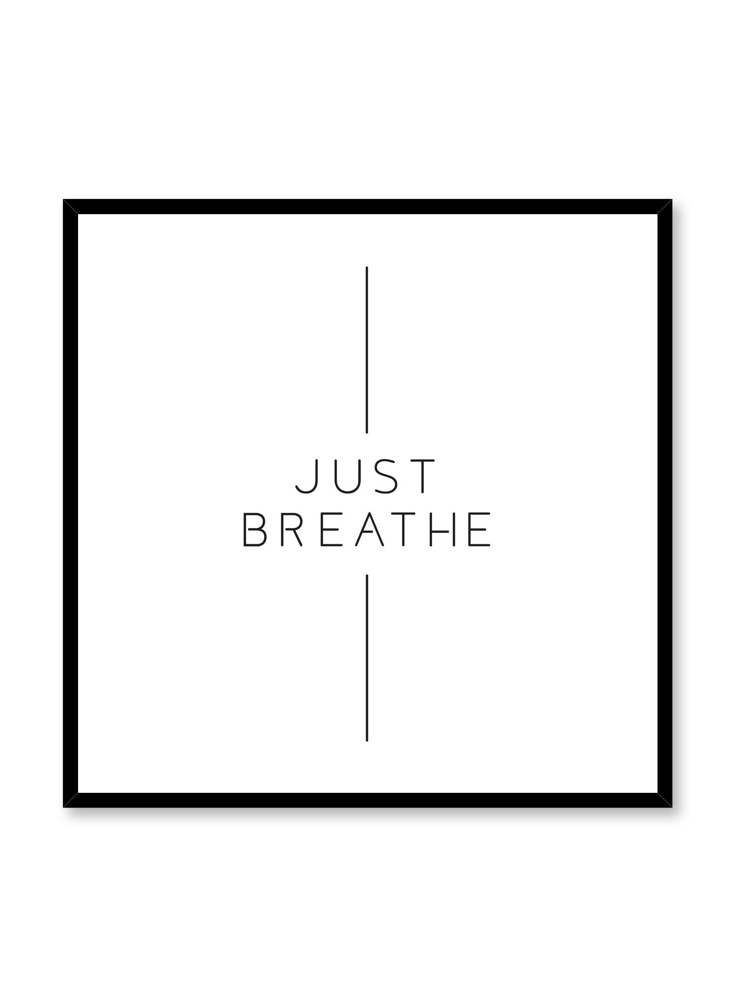 Modern minimalist art print by Opposite Wall with graphic Breathe design in square format