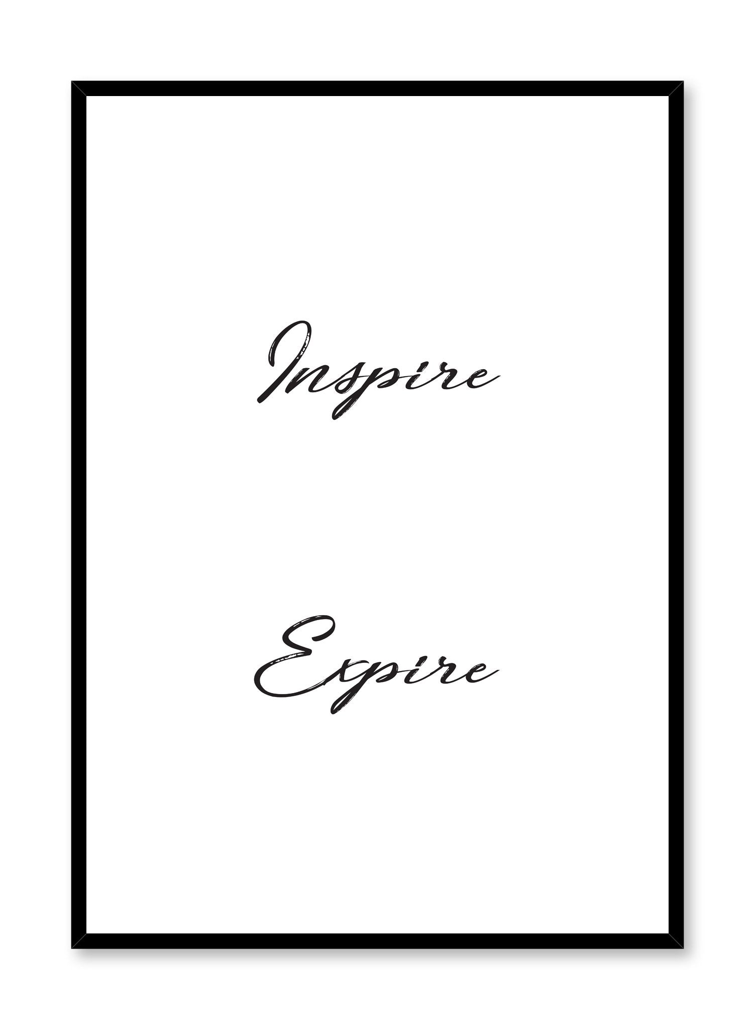 Inspire – Expire minimalist typography art print by Opposite Wall
