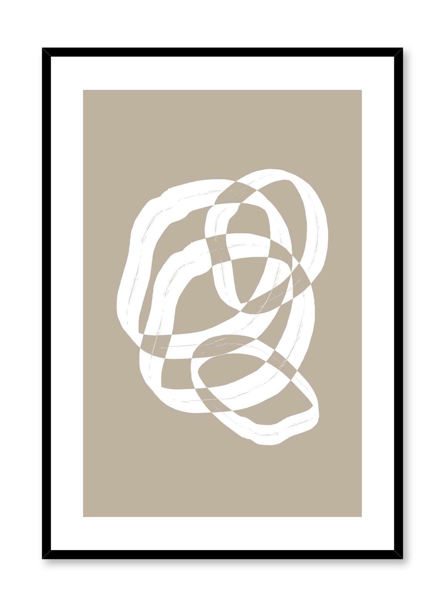 Minimalist design poster by Opposite Wall with abstract beige checkered circles