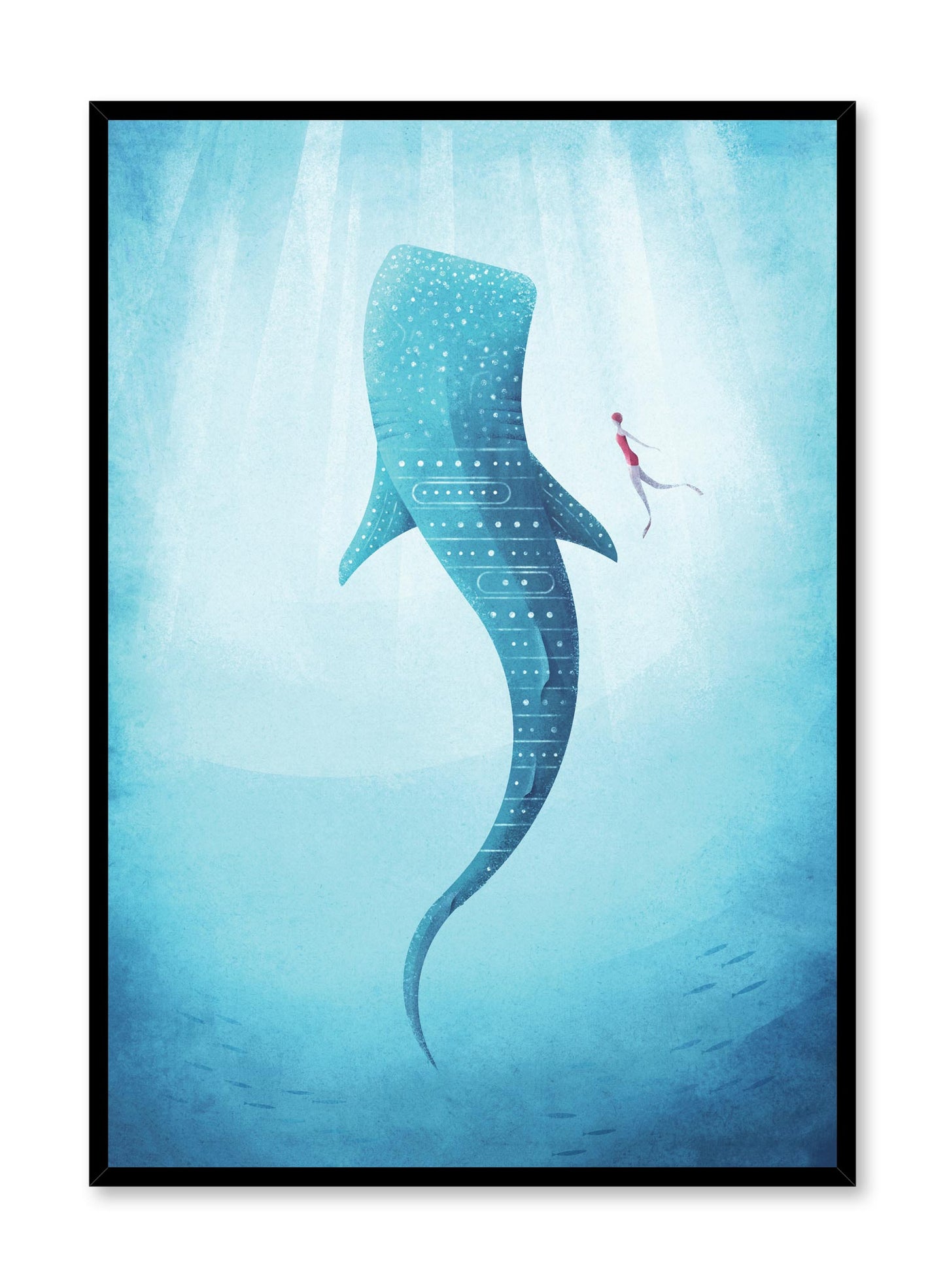 Modern minimalist travel poster by Opposite Wall with illustration under the sea