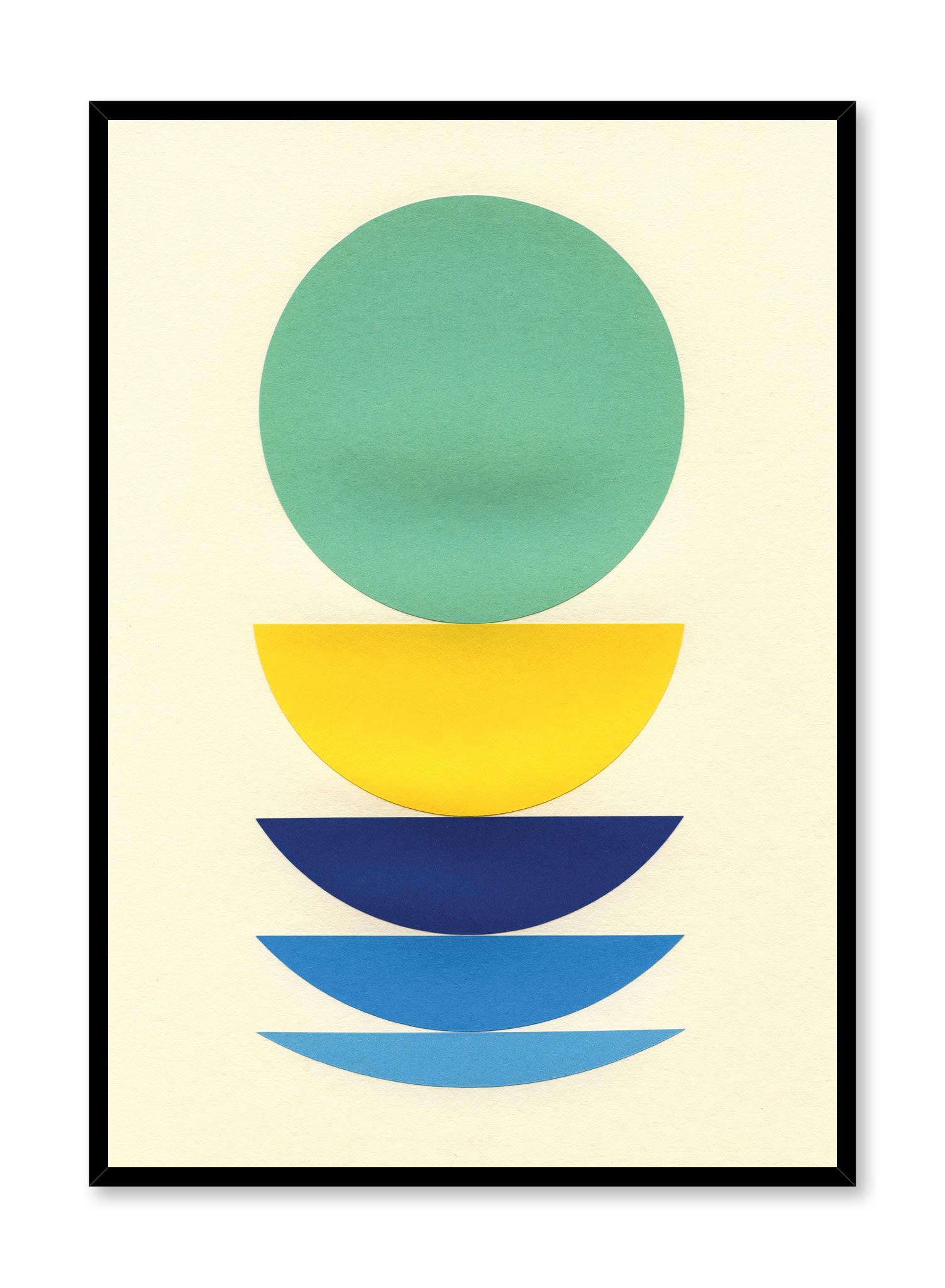 Modern minimalist poster by Opposite Wall with abstract collage illustration of colourful shapes