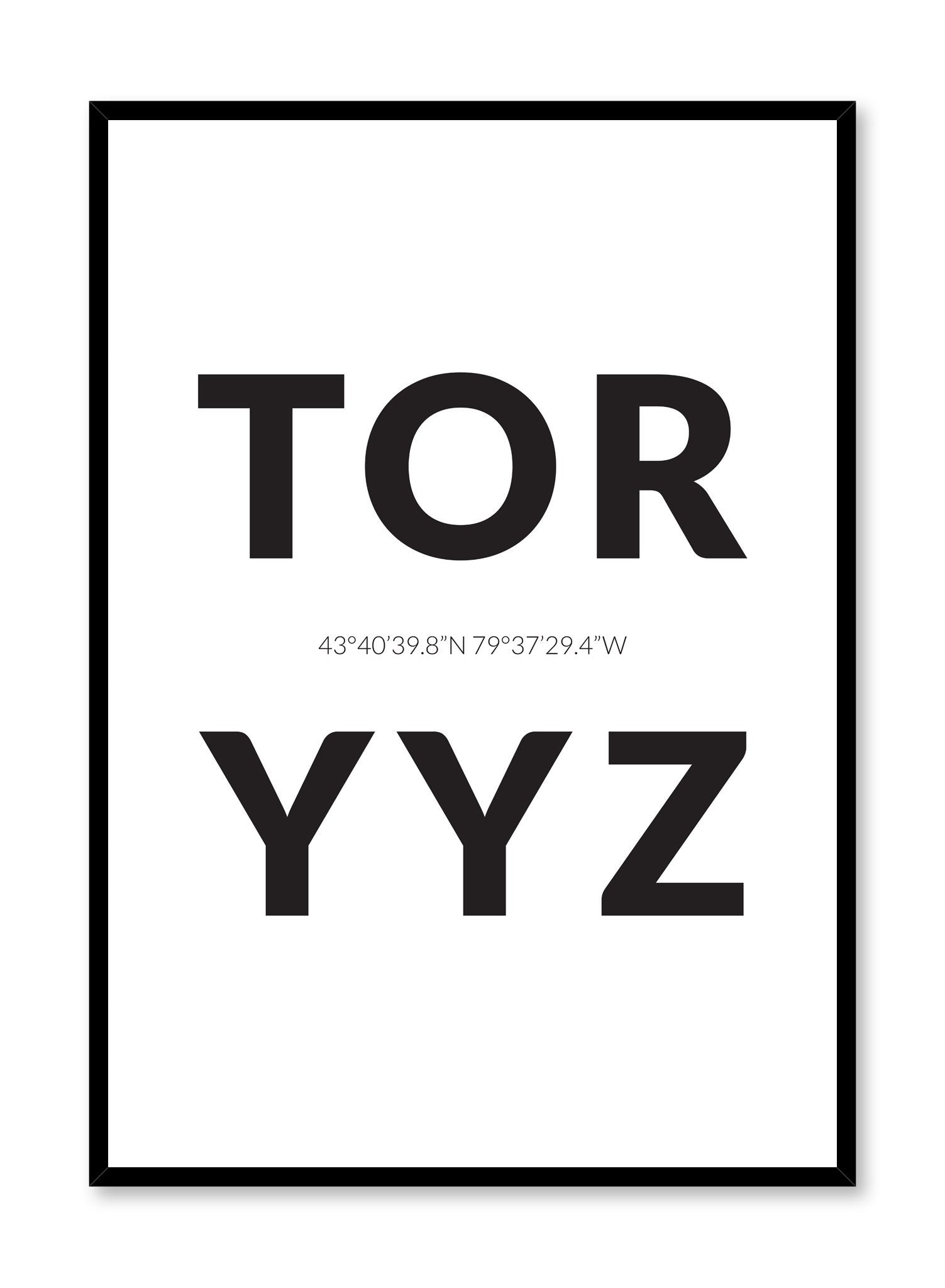 Minimalist design poster by Opposite Wall with airport code Toronto YYZ