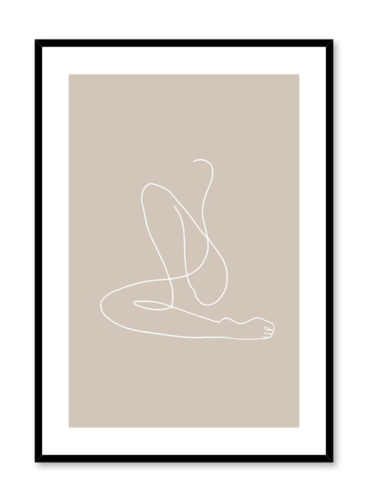Modern minimalist poster by Opposite Wall with abstract illustration of Flow with beige background