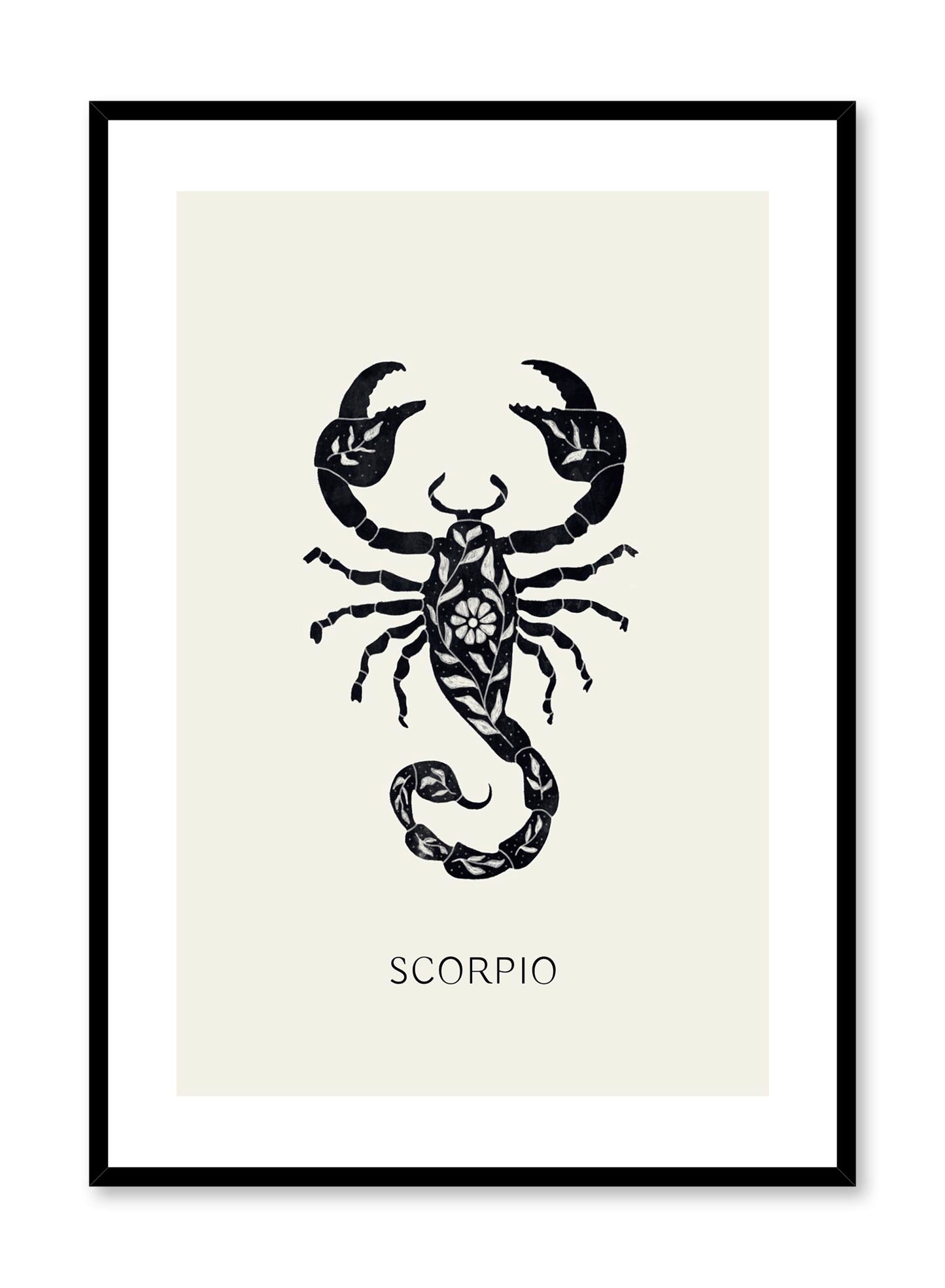 Celestial illustration poster by Opposite Wall with horoscope zodiac symbol of Scorpio